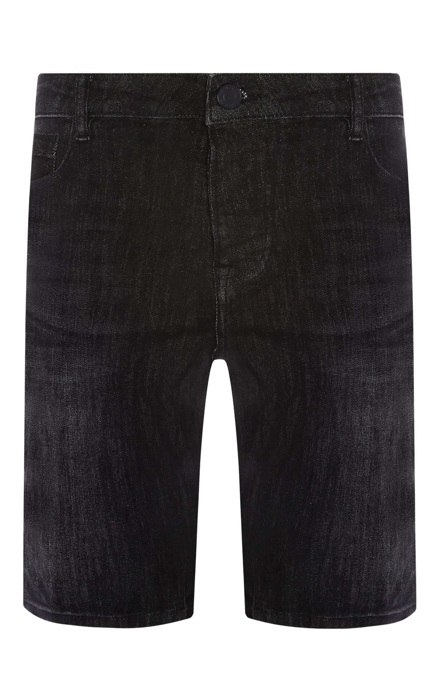 Shorts neri in denim elasticizzati