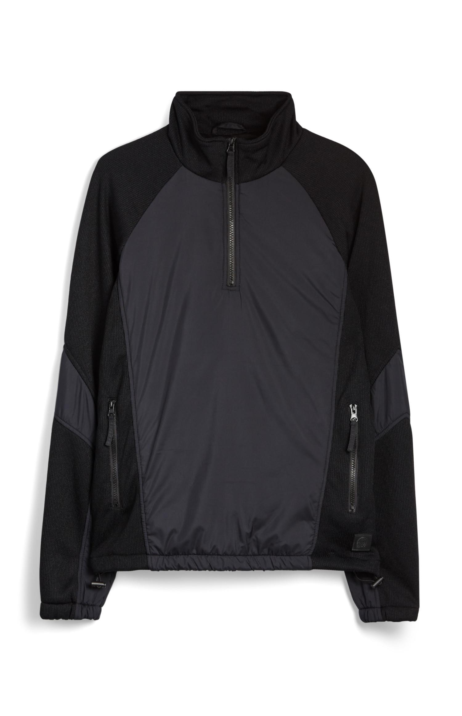 Camisola meio fecho de correr preto