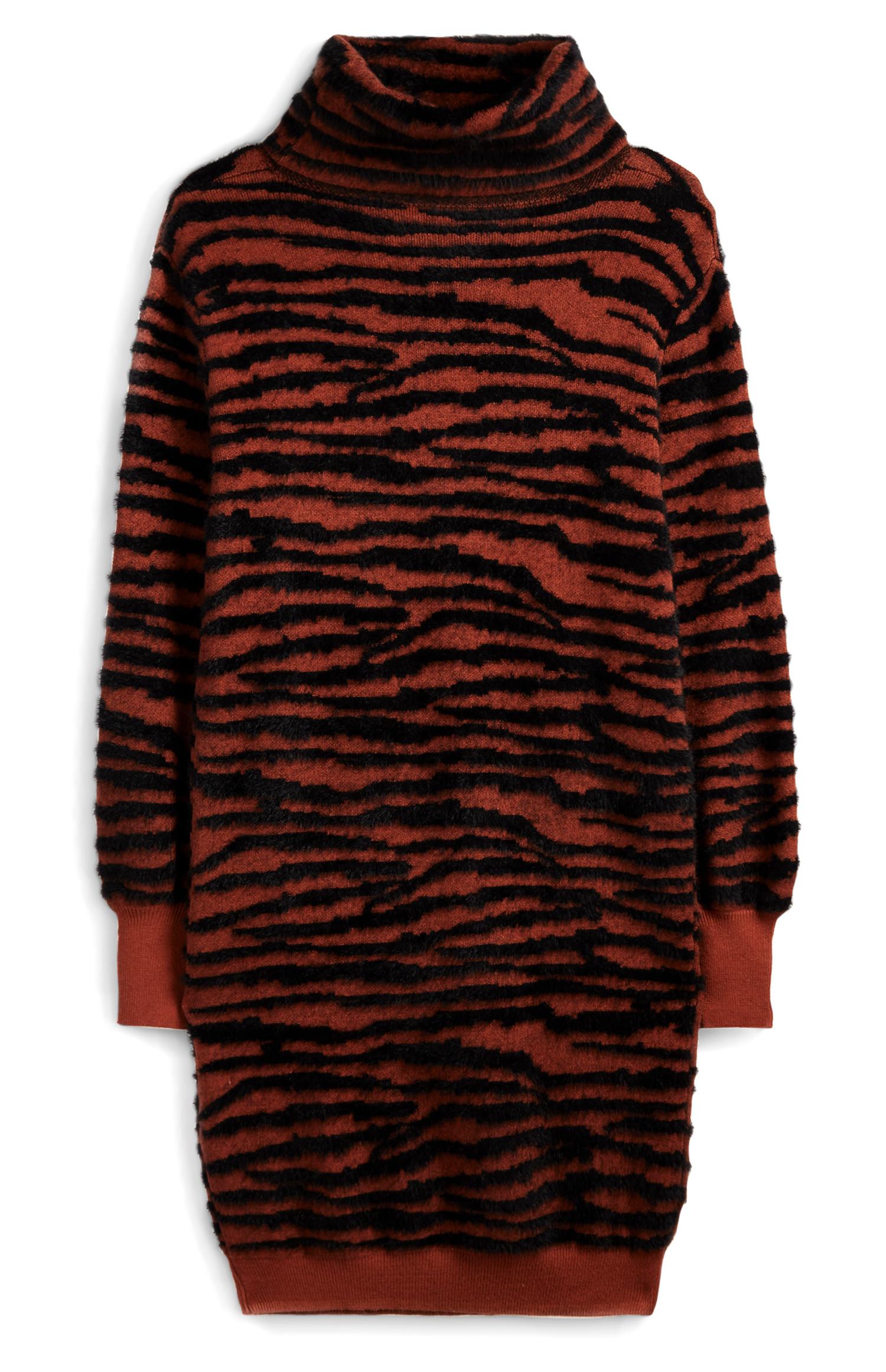 Vestido camisola padrão tigre