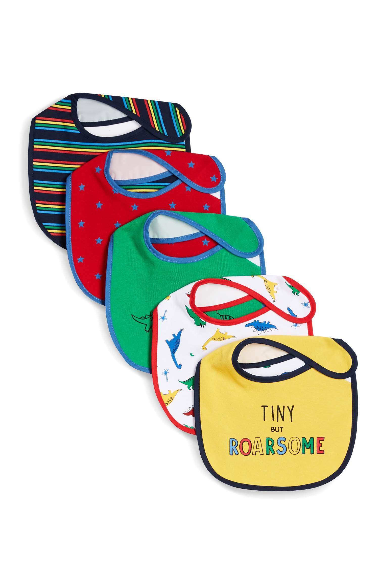 Barviti slinčki s potiskom dinozavrov, 5 kosov