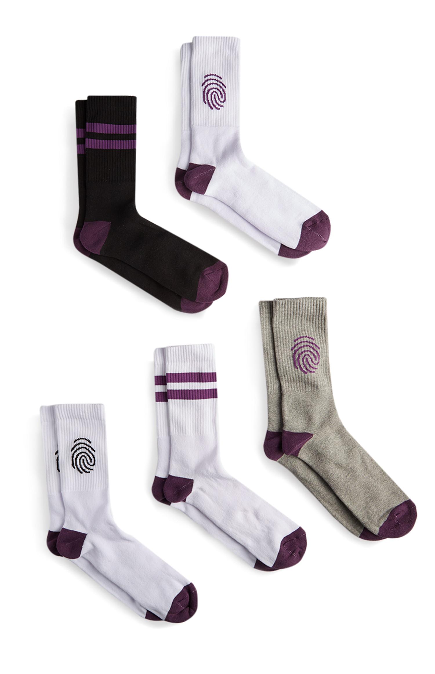 Pack 5 pares meias desporto impressão digital