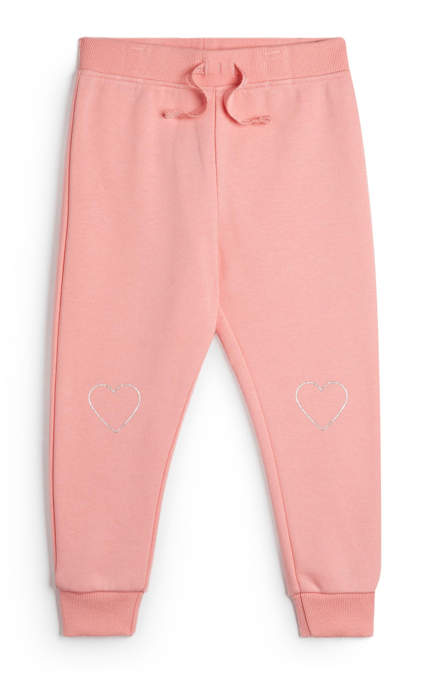 Pantalón de chándal rosa con corazón para bebé niña