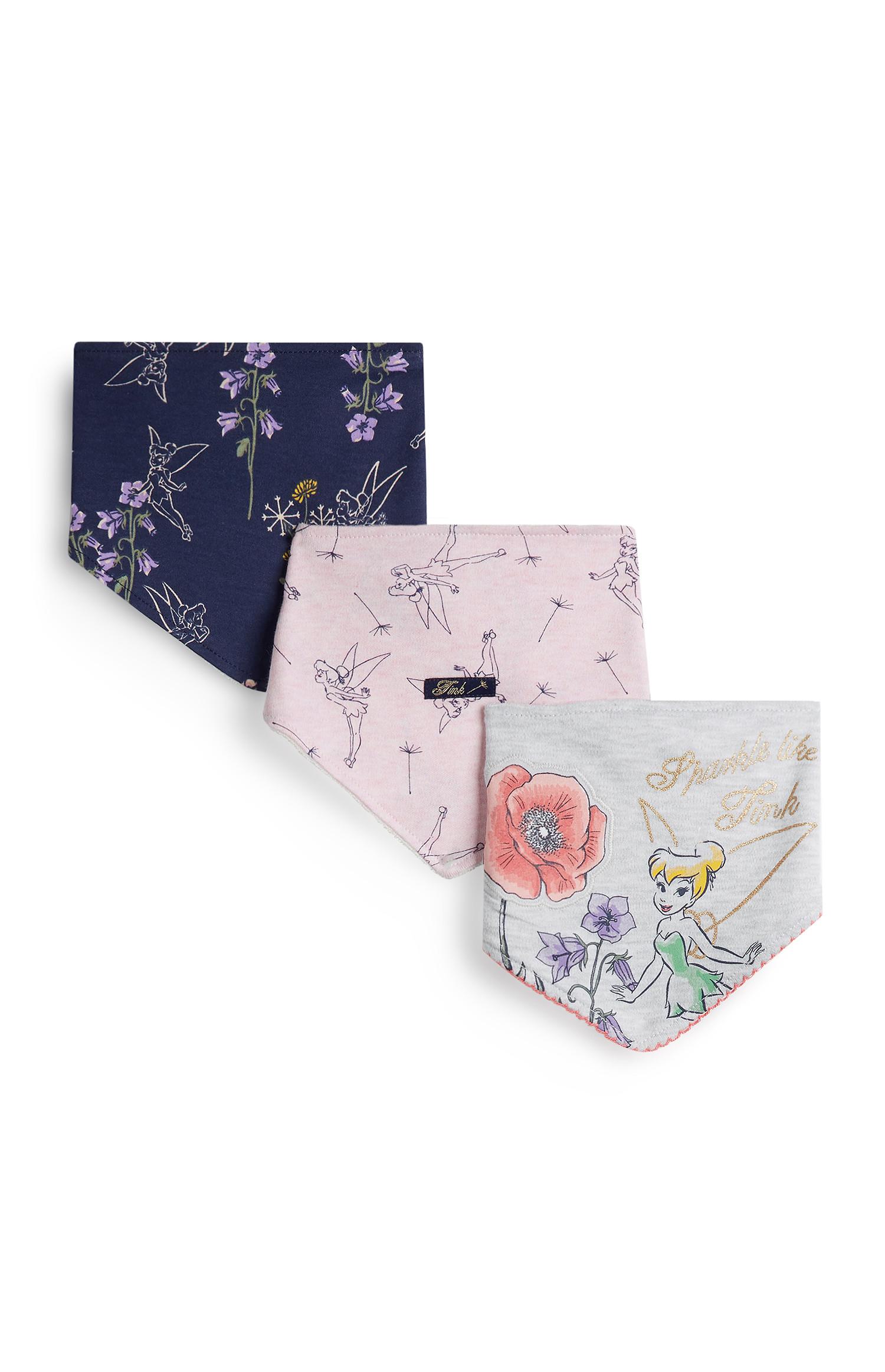 Pack de 3 baberos con estampado de flores para bebé niña