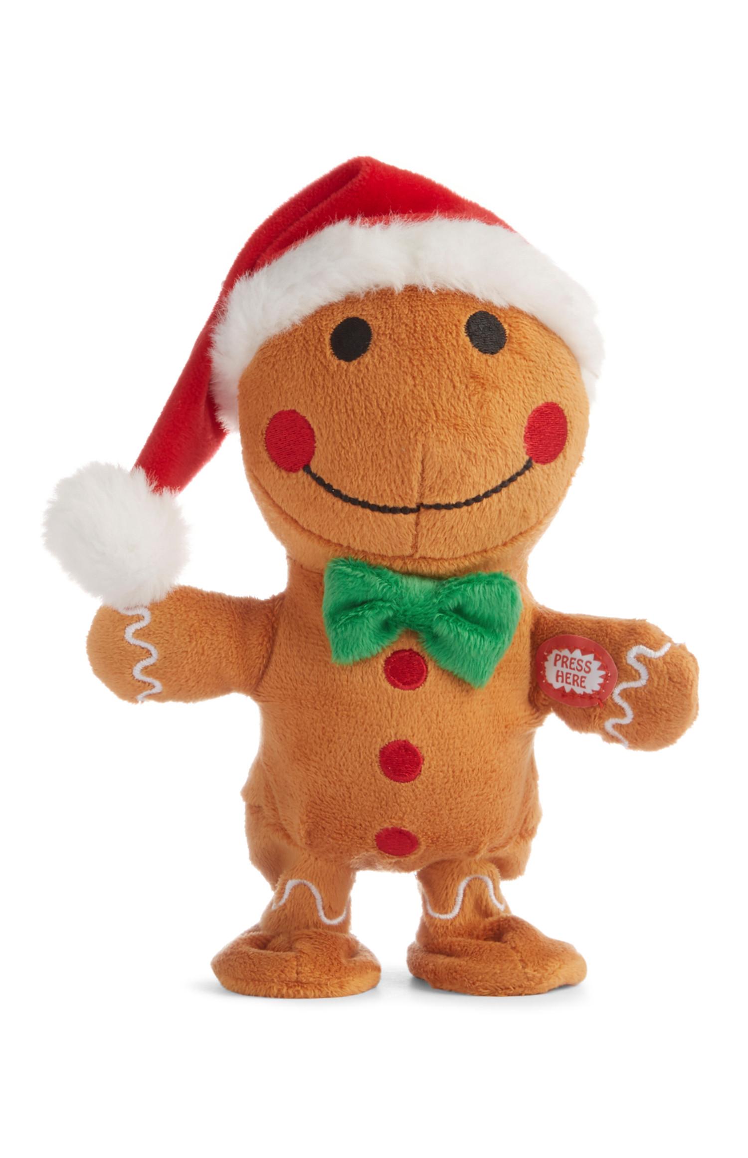 Homem gengibre Natal canta e anda