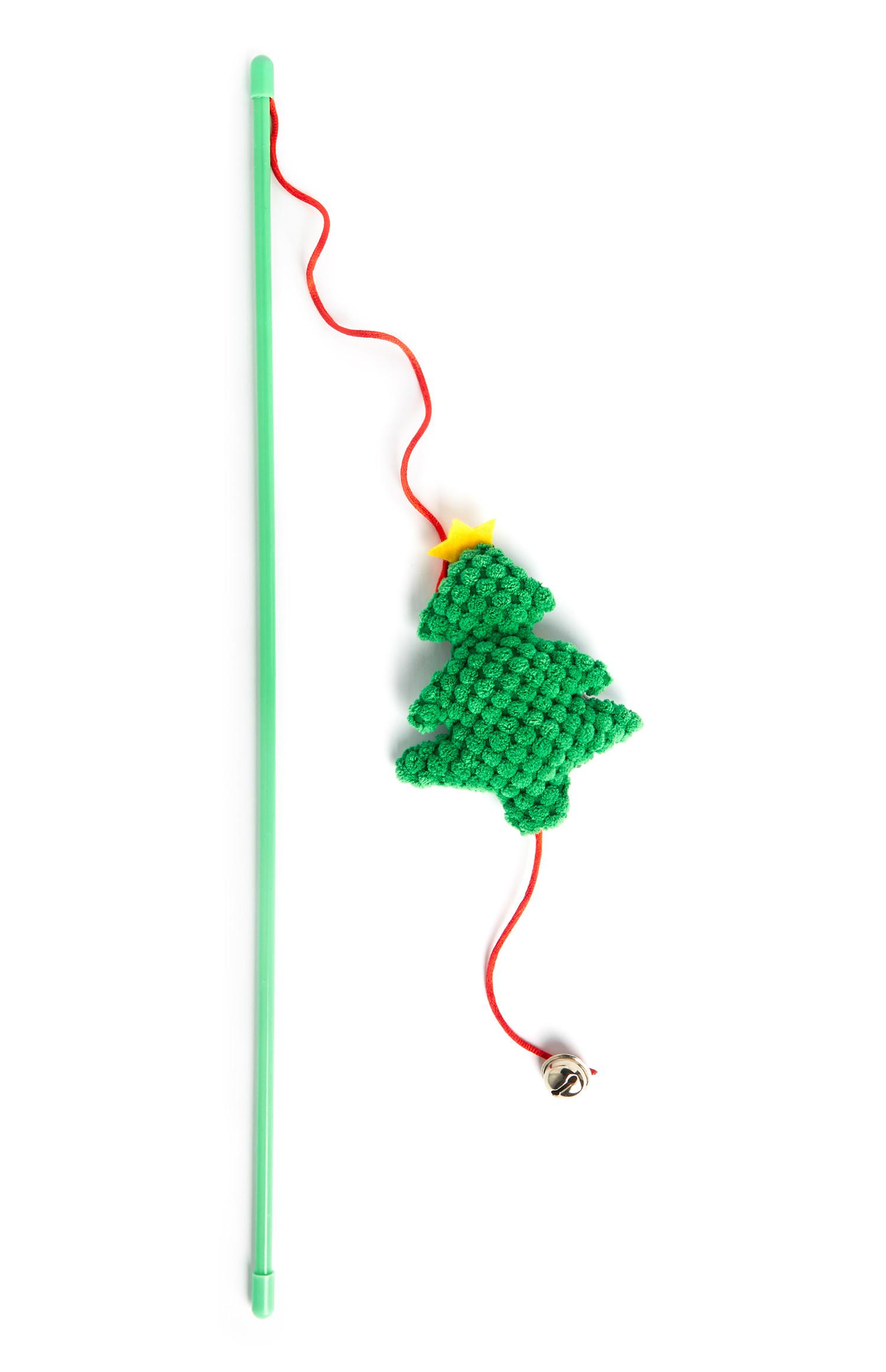 Brinquedo vara gato árvore de Natal verde