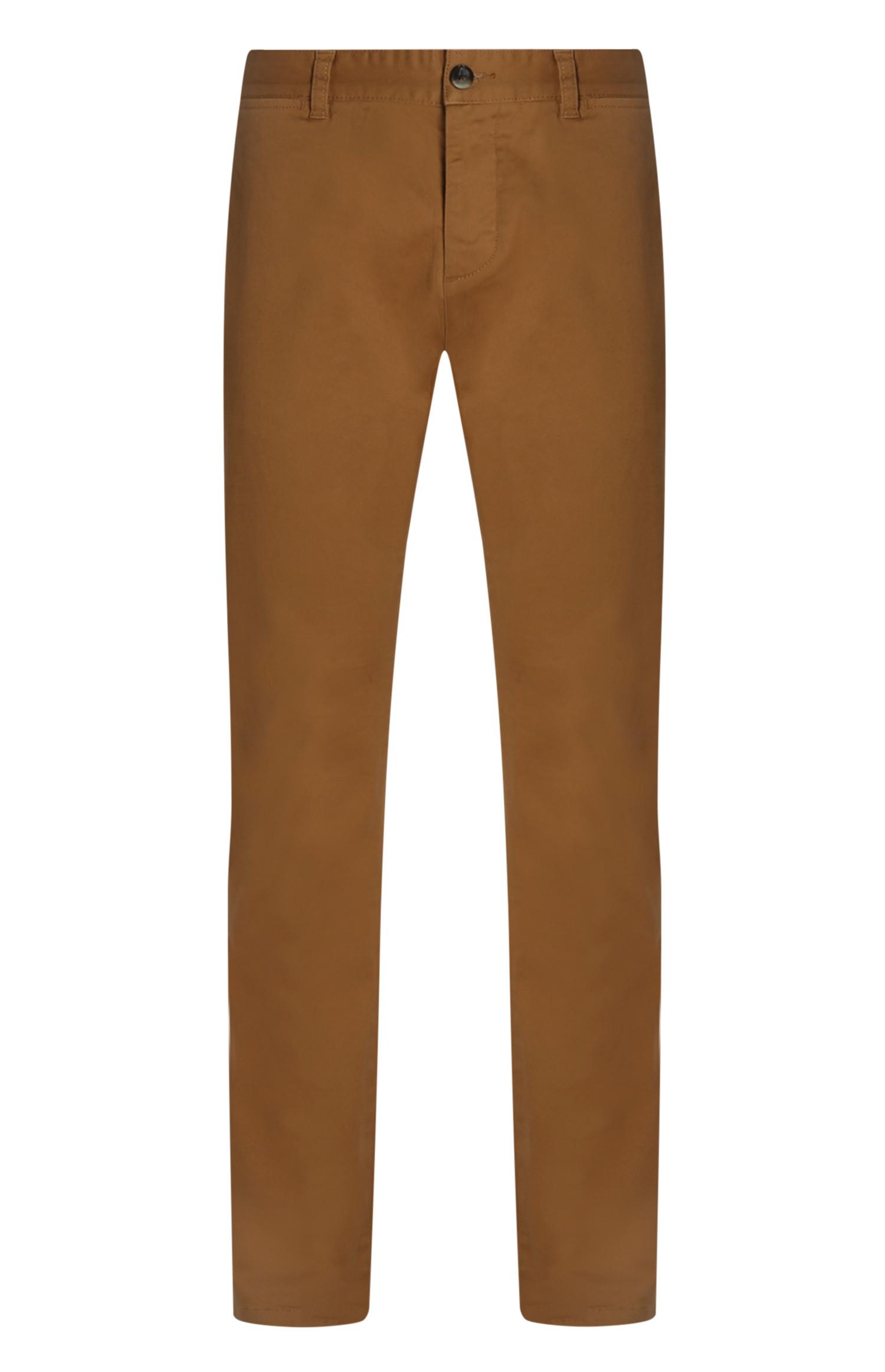 Calças chino corte justo tabaco