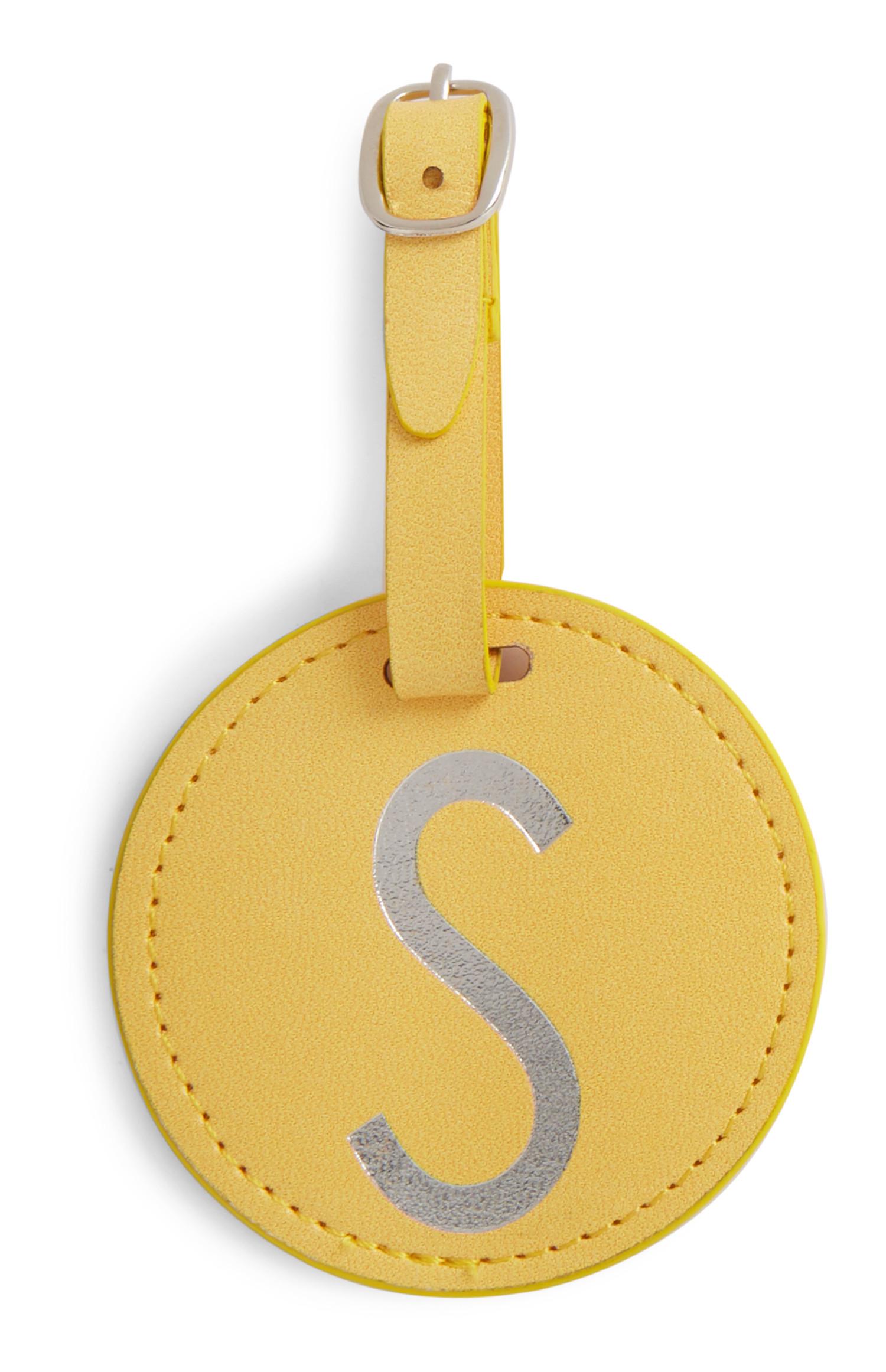 Etiqueta bagagem inicial amarelo