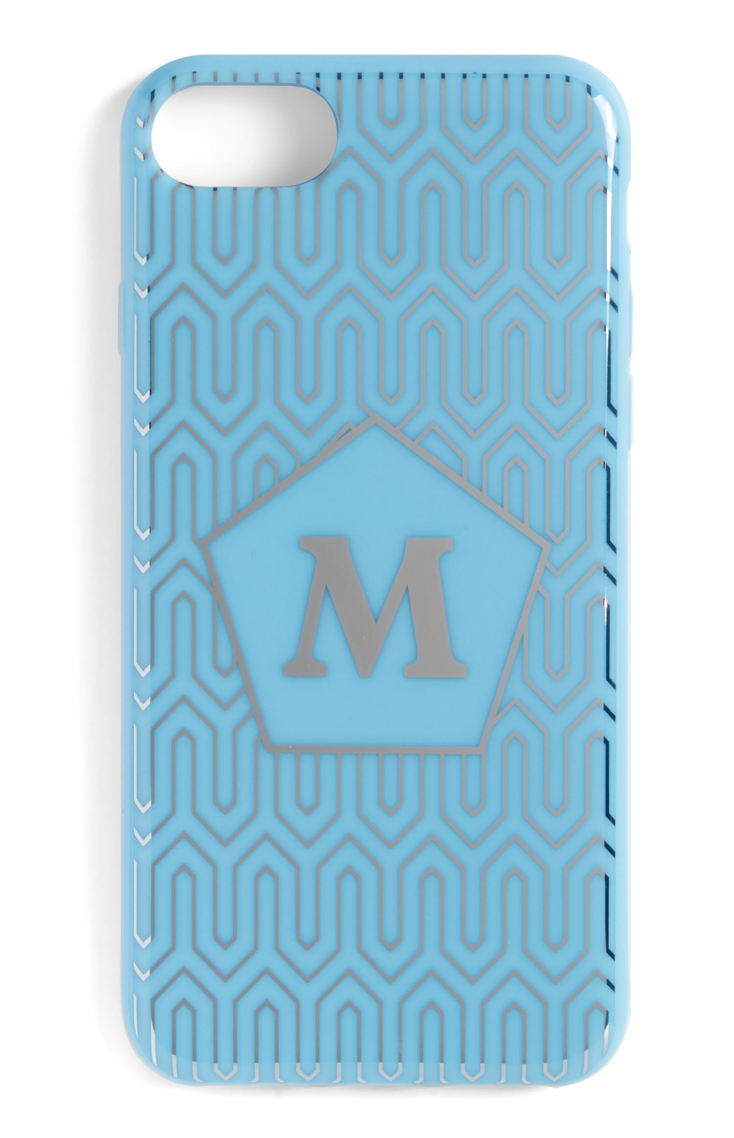 Carcasa azul con inicial para móvil