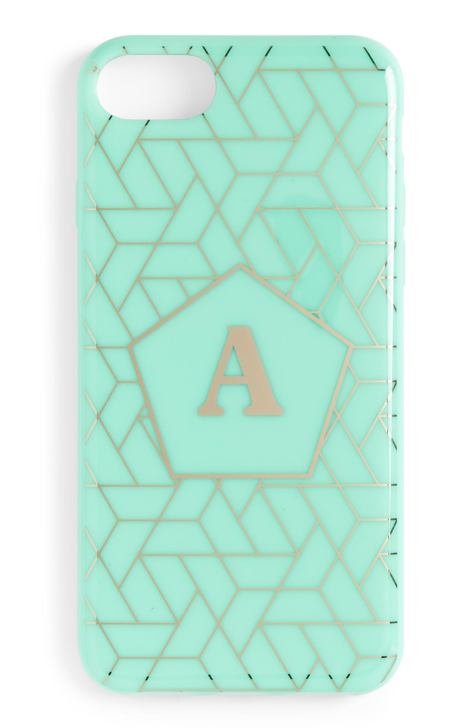 Ovitek za telefon z začetnico mentolne barve