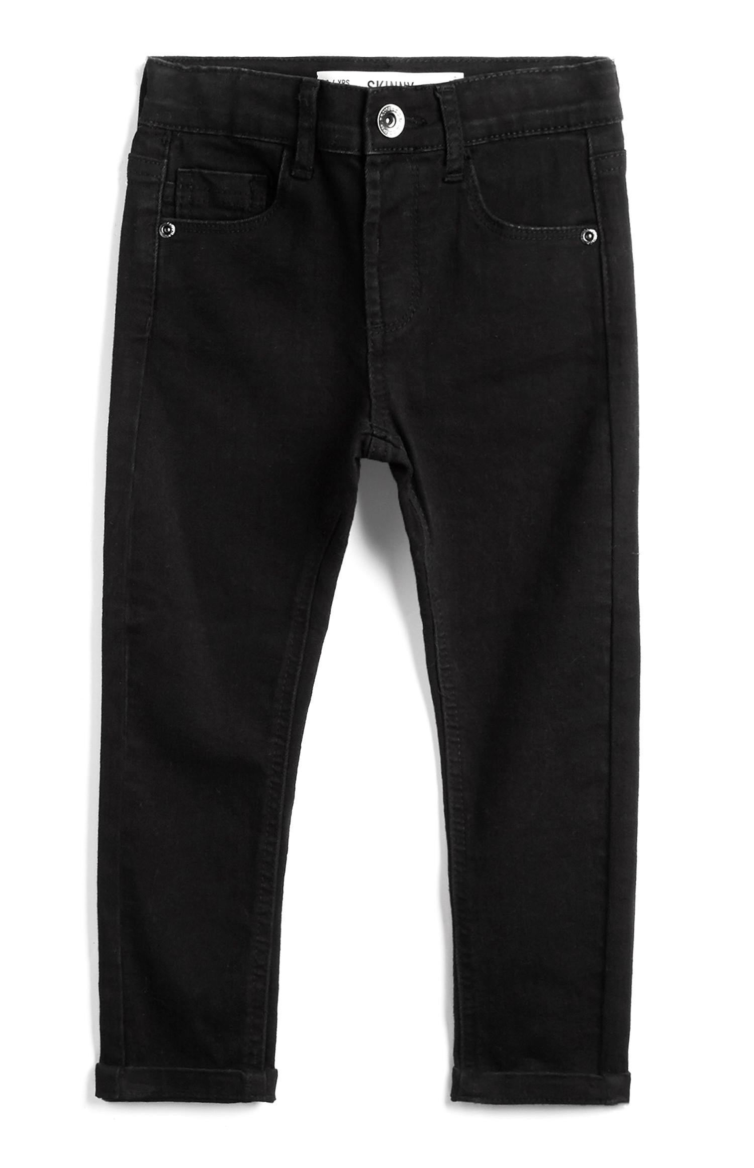 Vaquero pitillo elástico negro para niño pequeño