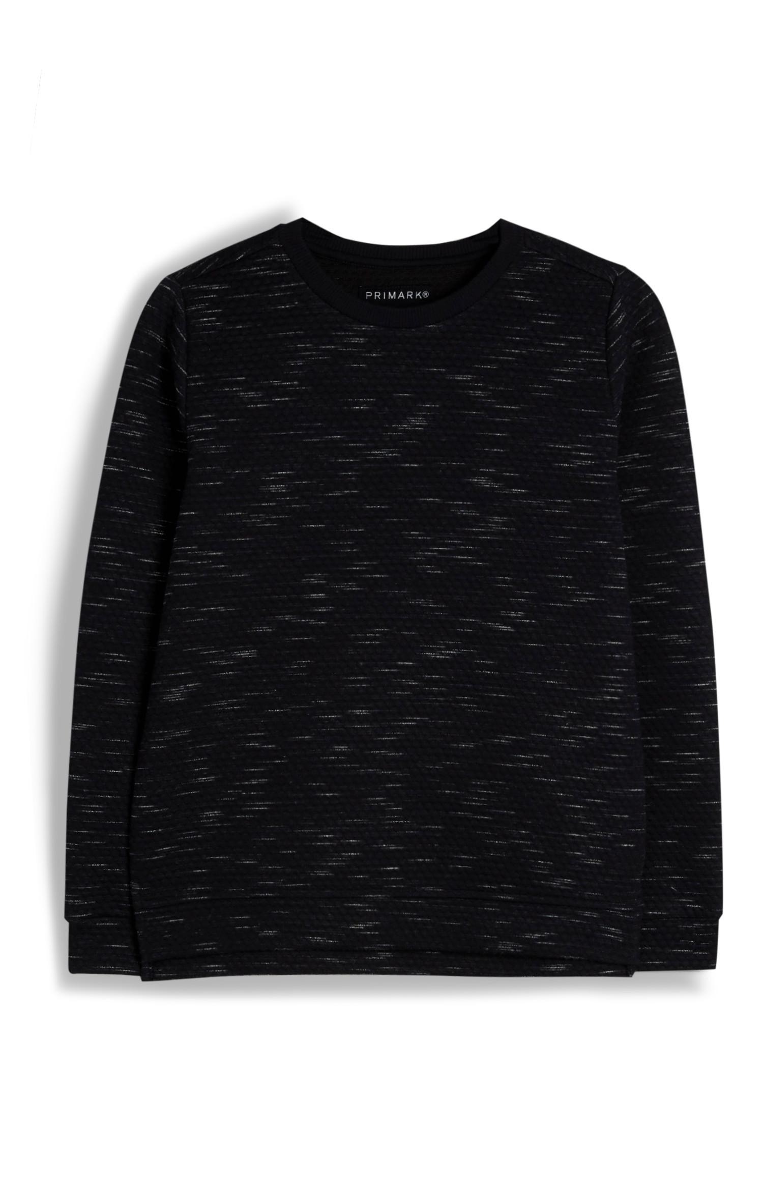 Felpa nera mélange da ragazzo