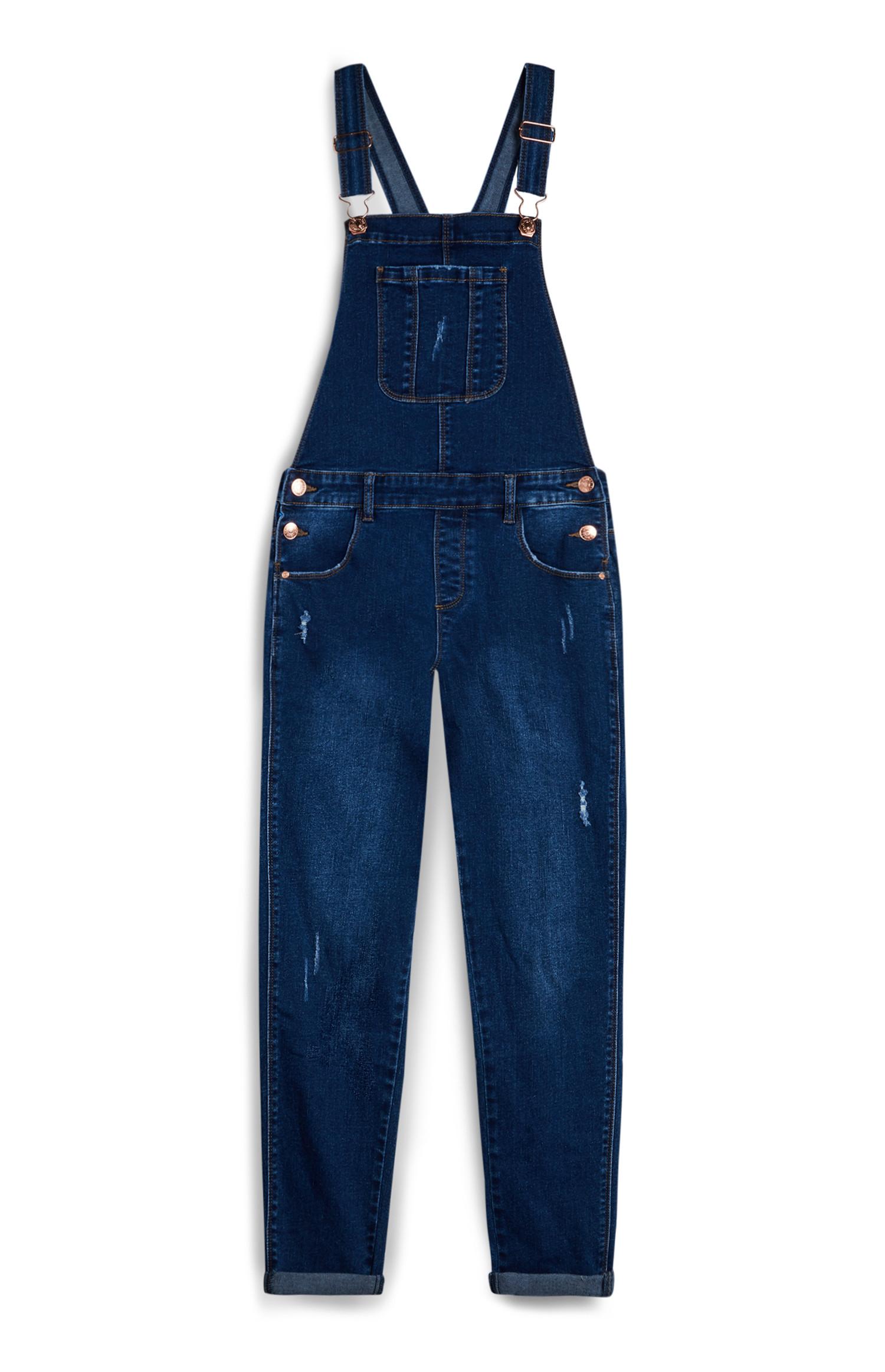 Peto vaquero azul añil para niña mayor