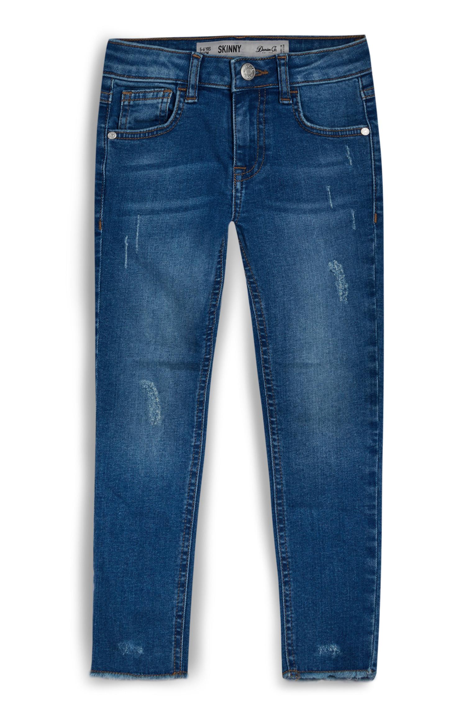 Vaqueros pitillo azul medio para niña pequeña