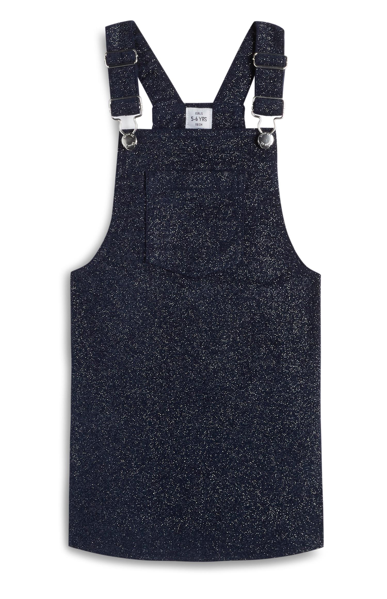 Pichi azul marino con purpurina para niña pequeña