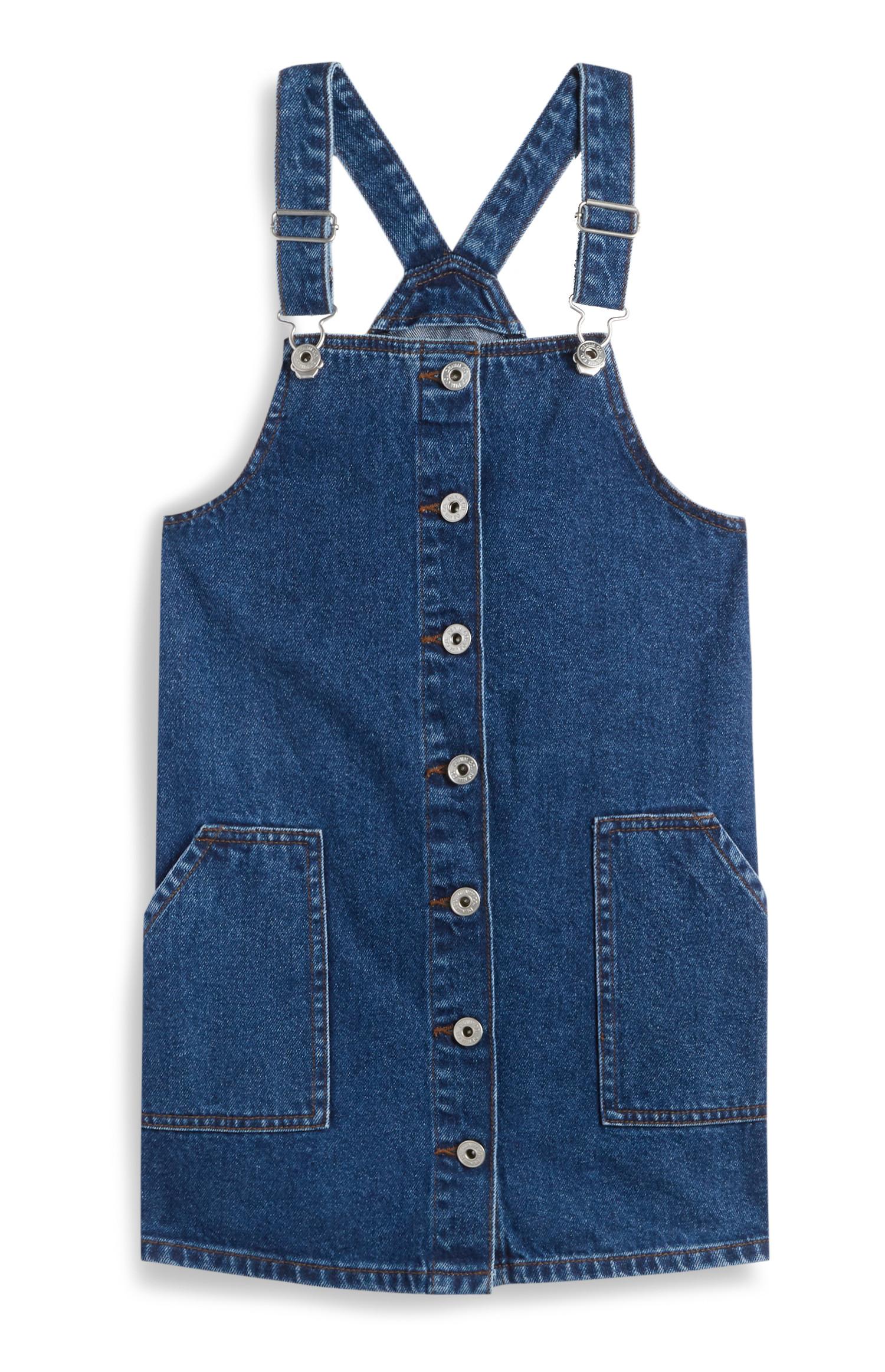 Pichi vaquero abotonado azul añil para niña mayor
