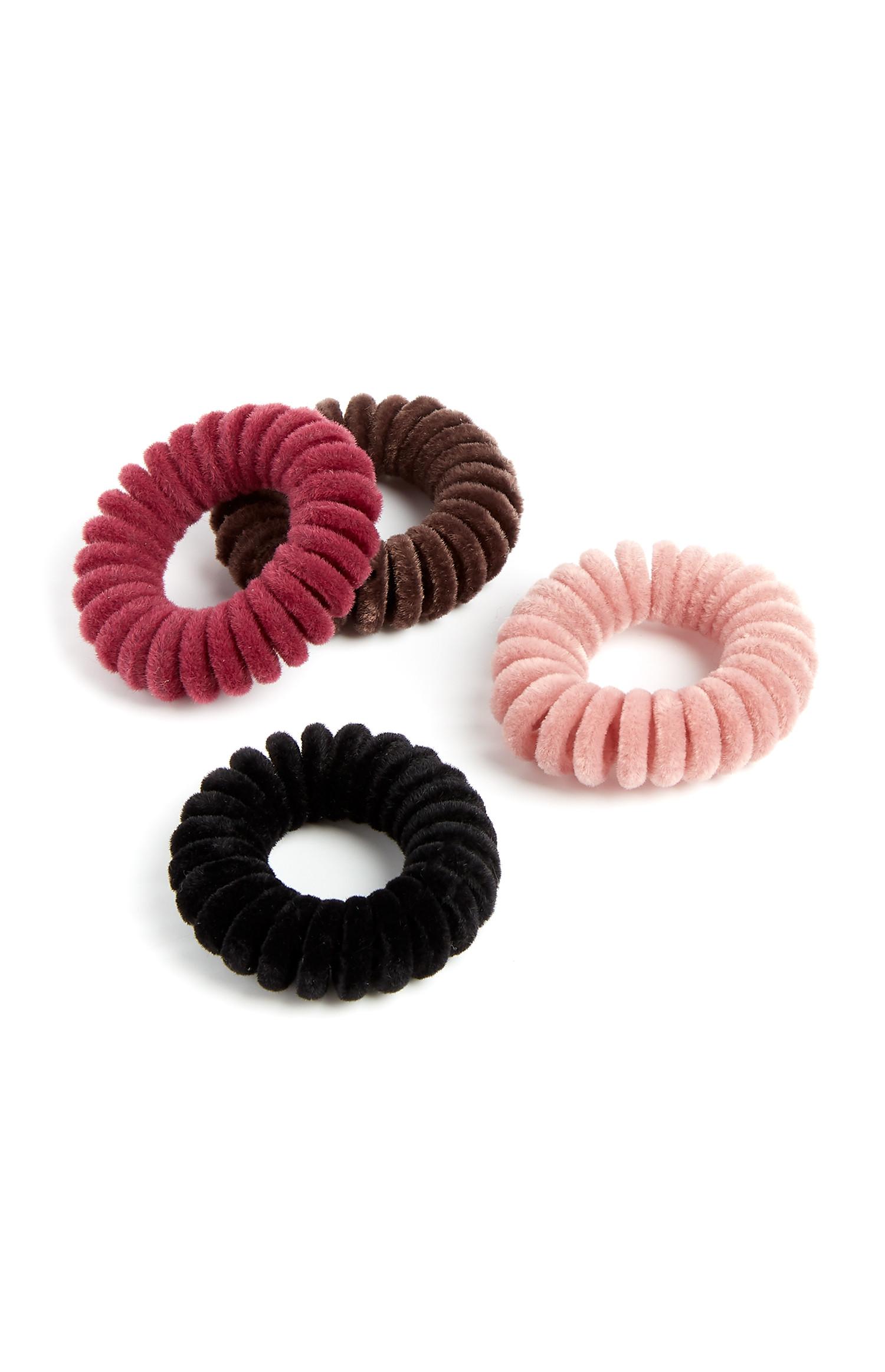 Pack 4 elásticos cabelo veludo