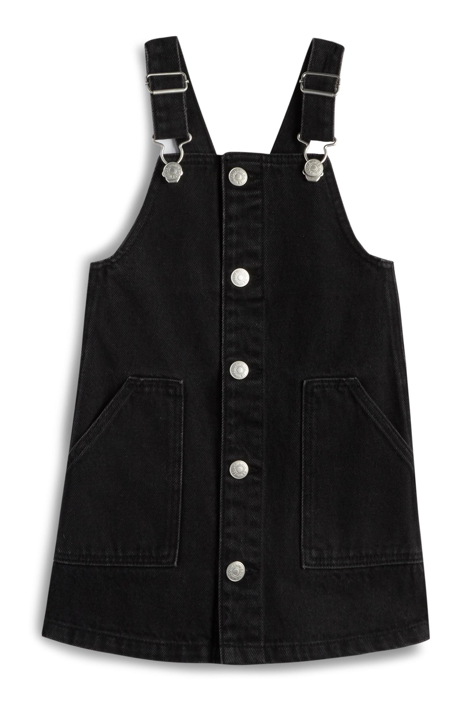 Pichi negro con botones para niña pequeña