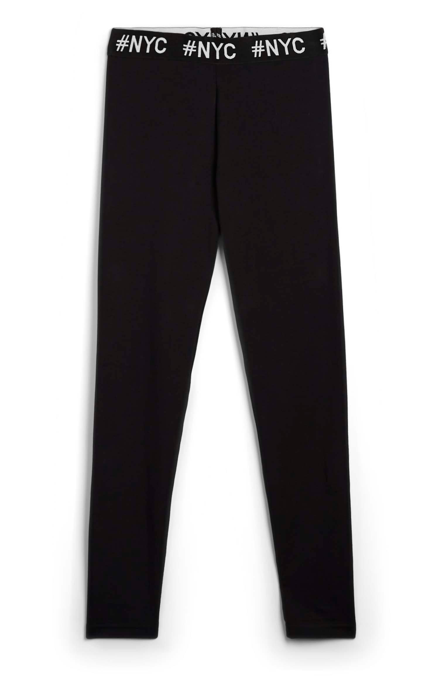 Črne pajkice z napisom NYC na pasu za starejša dekleta