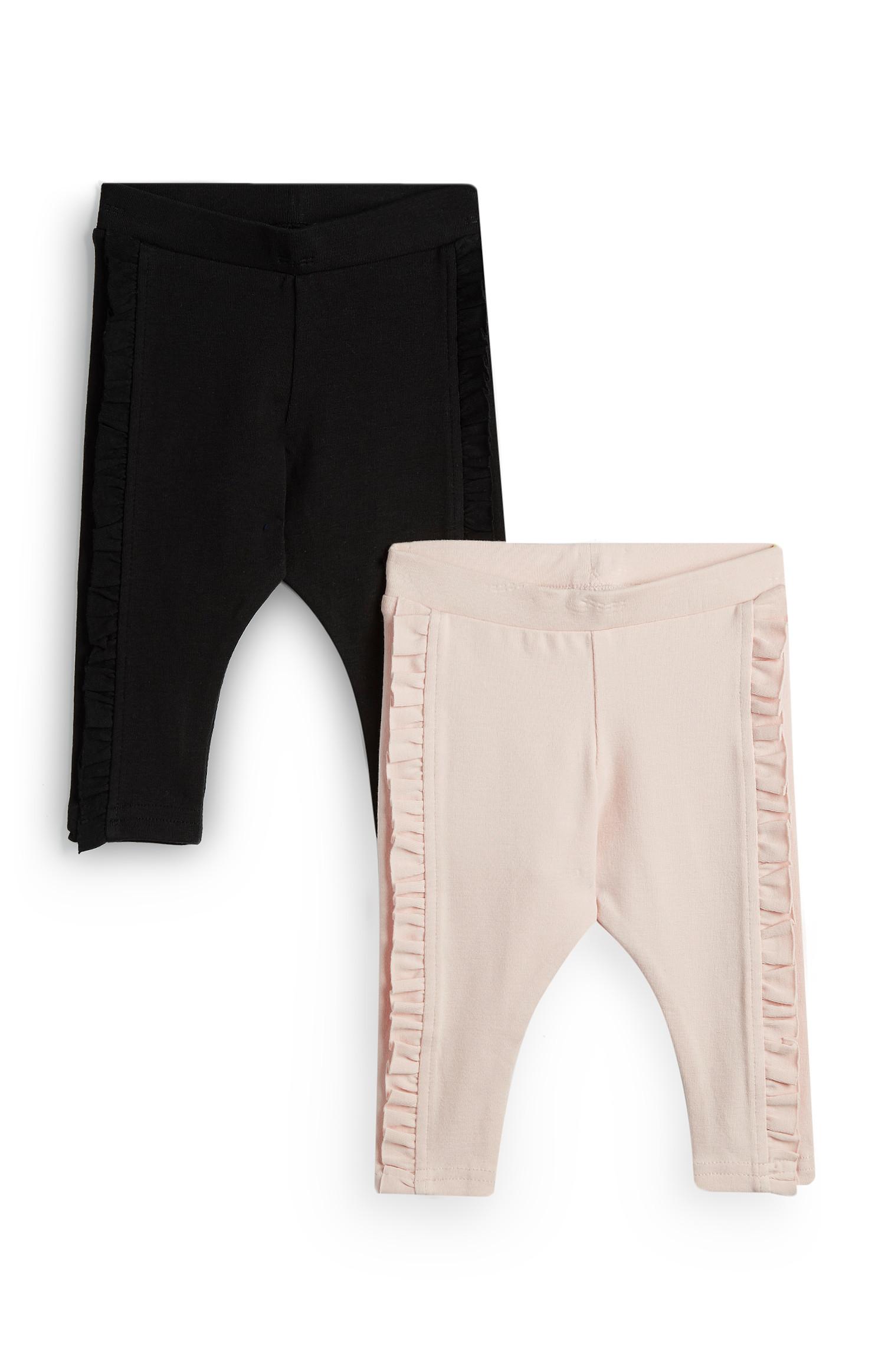 Pack de 2 leggings rosa y negro para bebé niña
