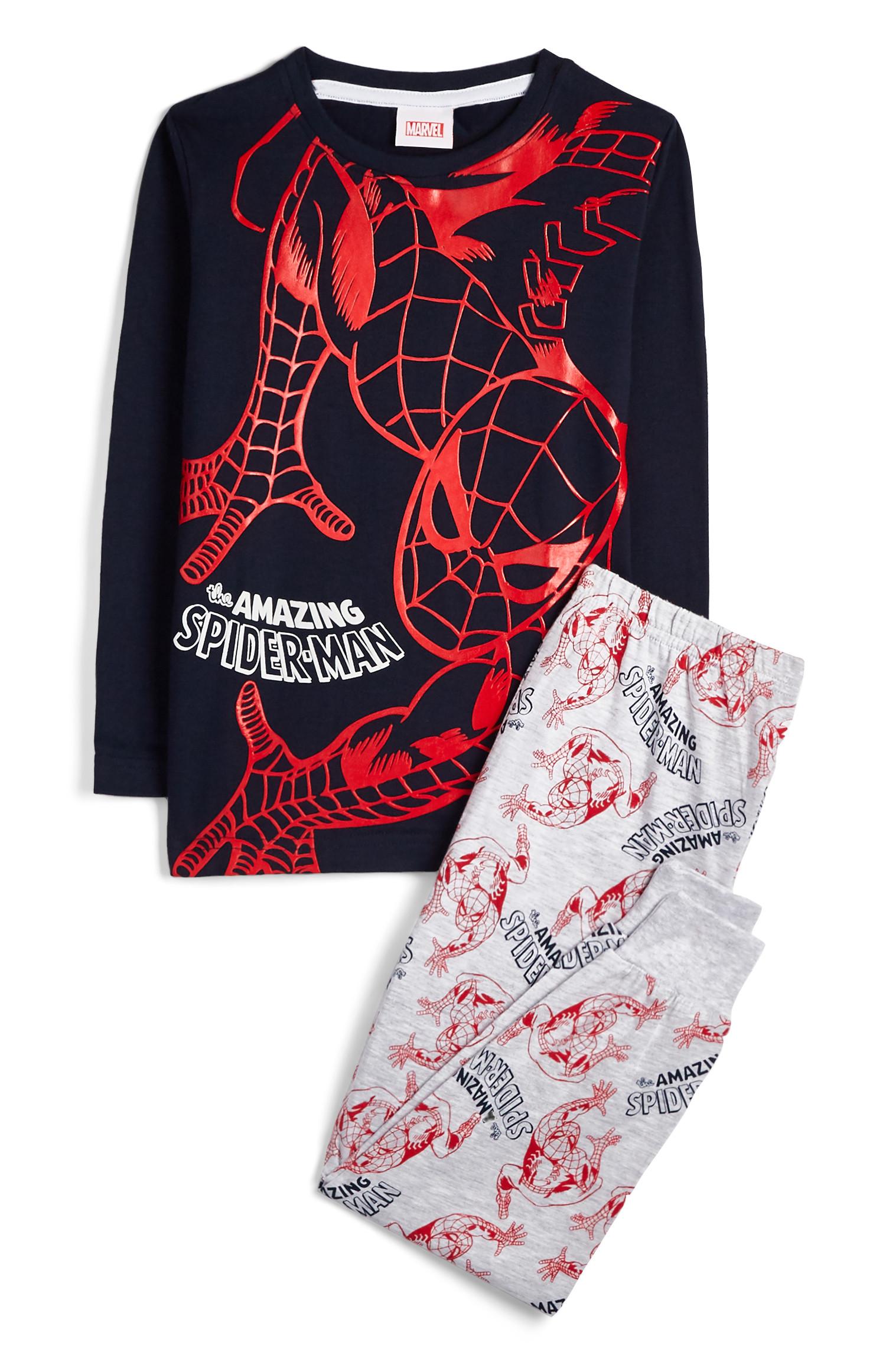 Mornarsko modra pižama Spiderman za mlajše fante