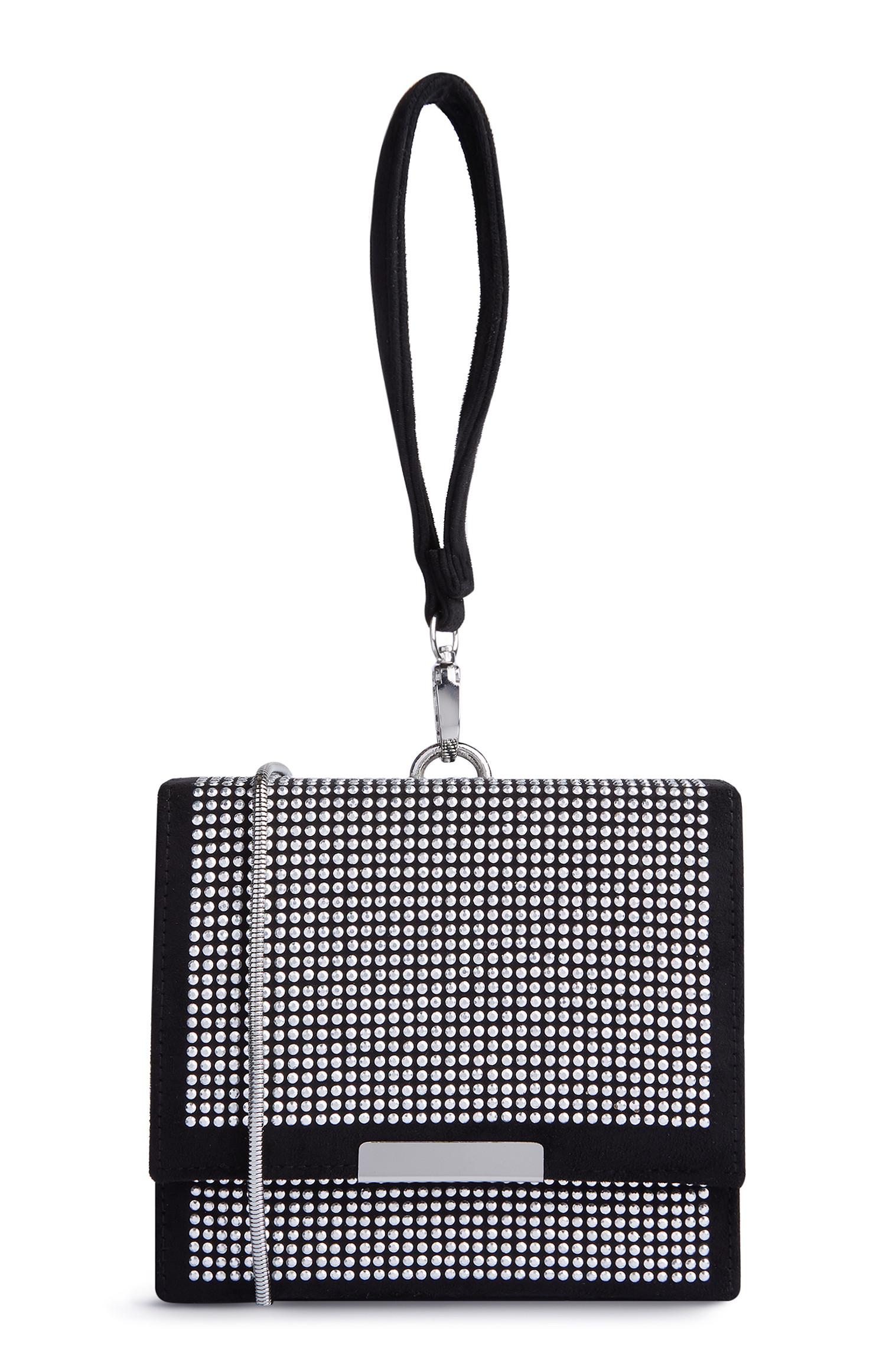 Mala quadrada brilhantes preto