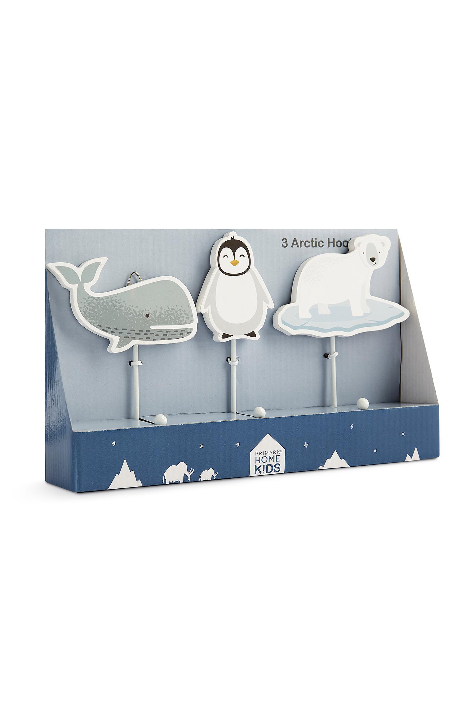 Pack de 3 perchas con animales del Ártico