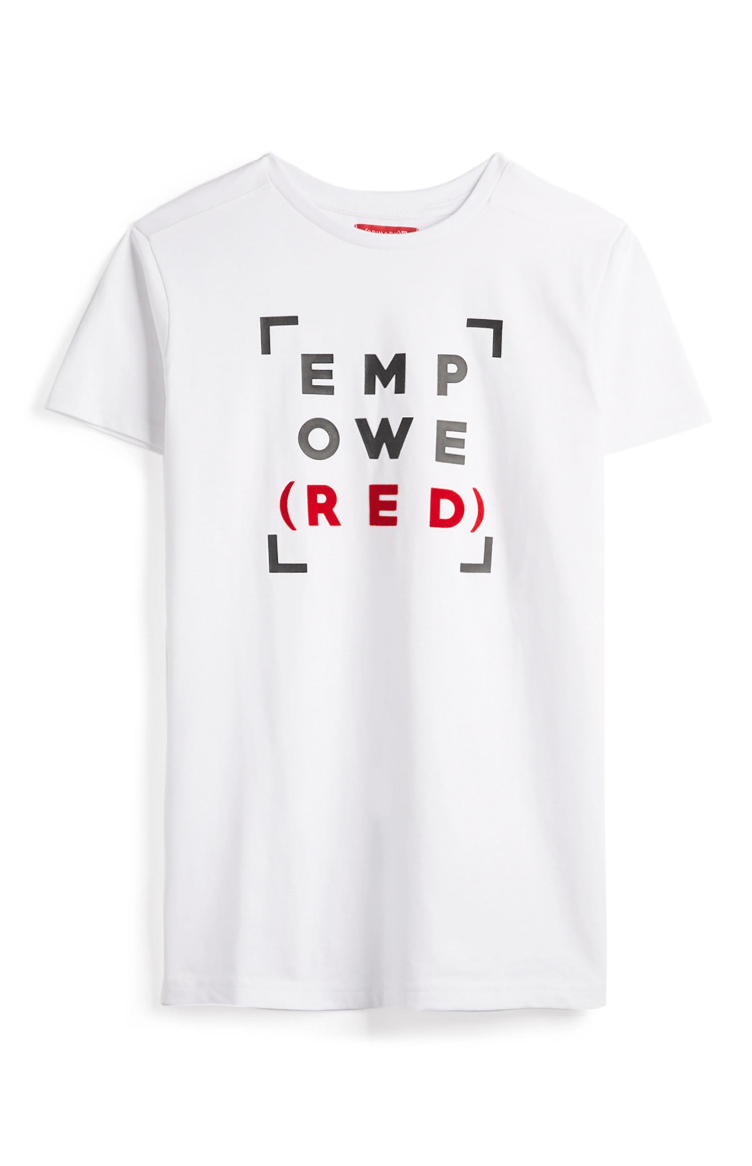 Camiseta blanca con logo Empowered RED para niño pequeño