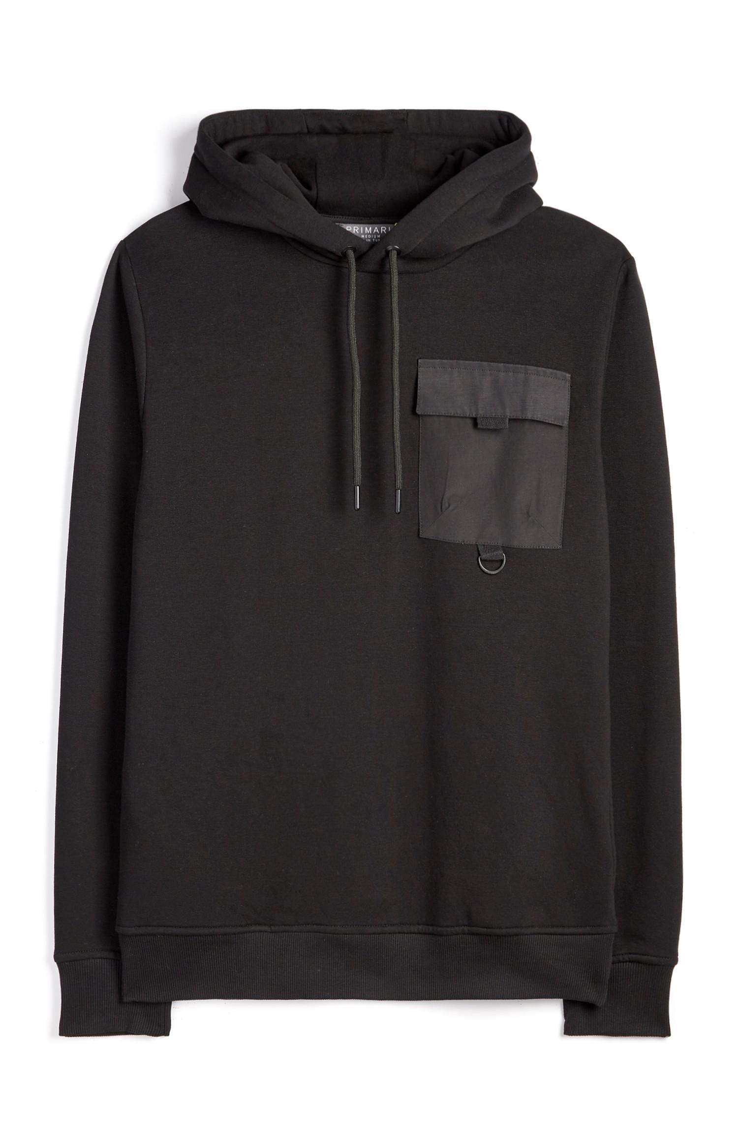 Camisola capuz cargo preto