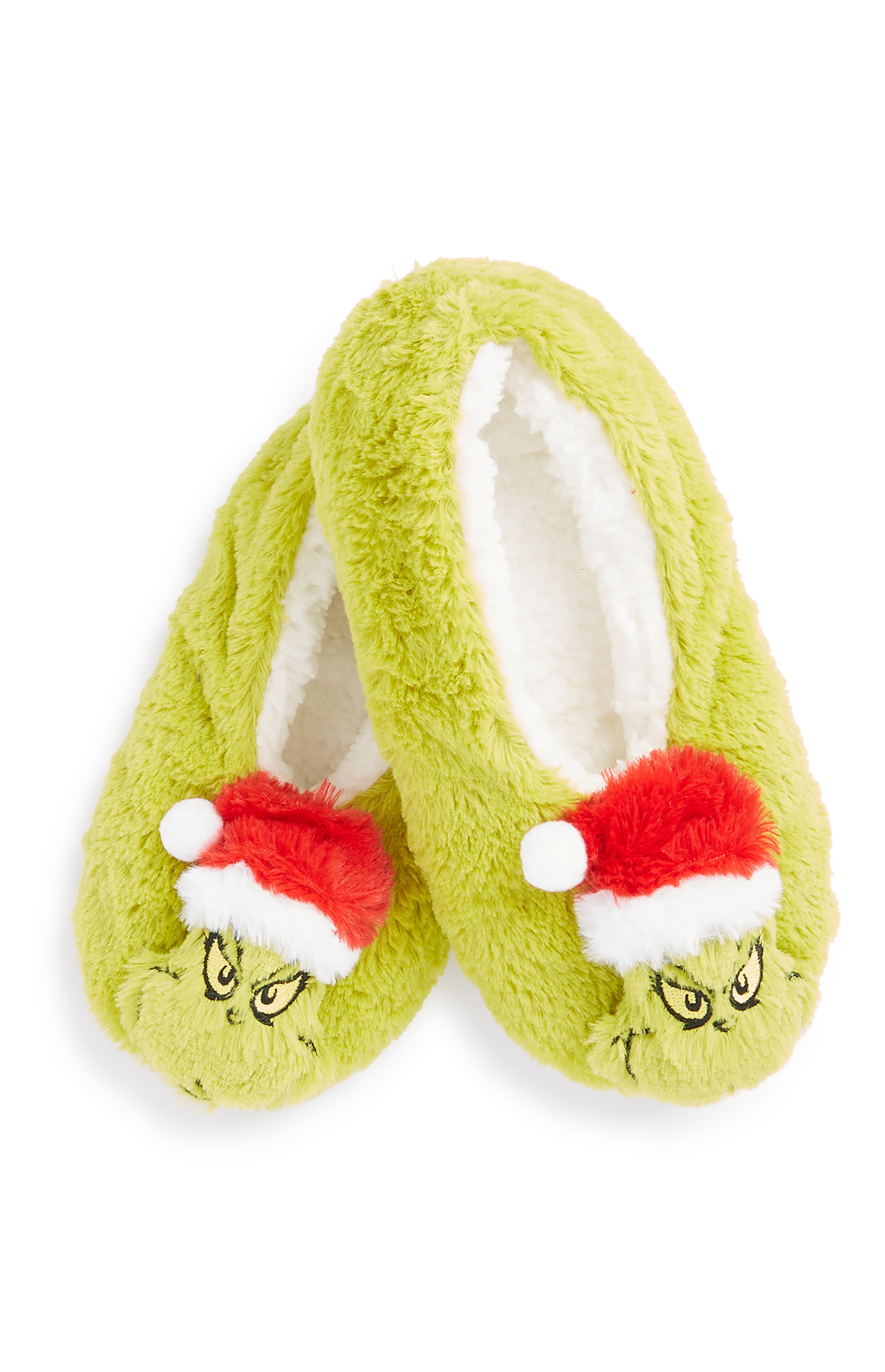 Pantufas tipo meia Grinch