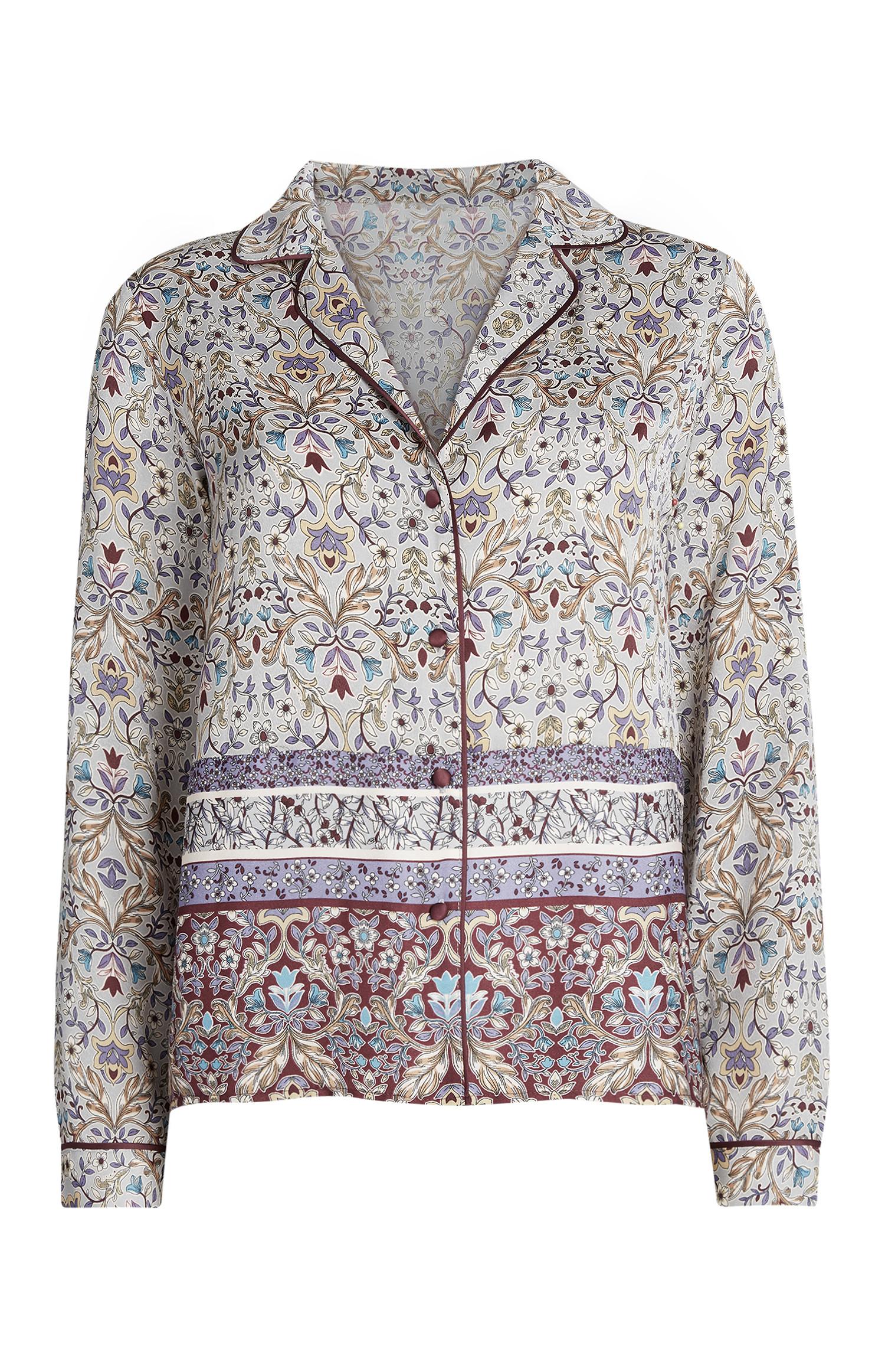 Camisa pijama padrão floral múltiplo