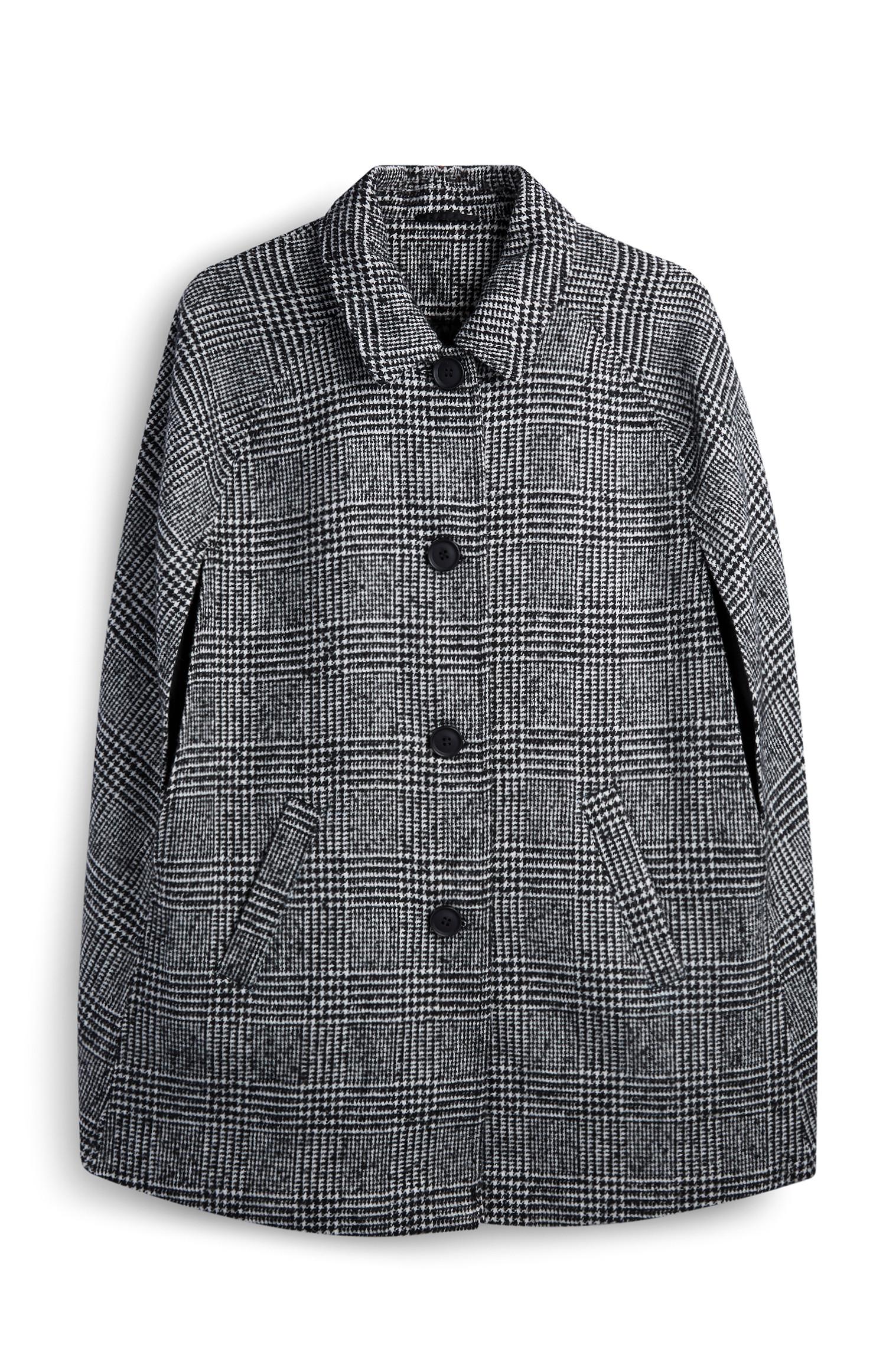 Casaco estilo capa xadrez botões