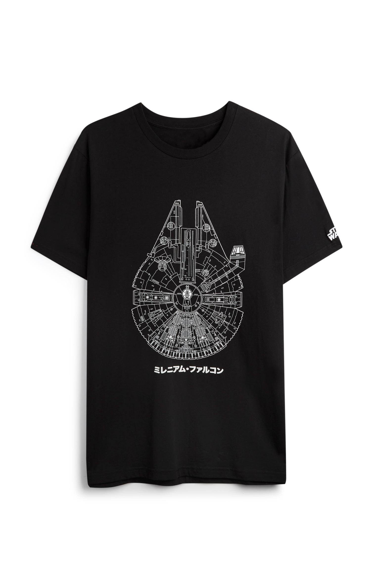 T-shirt manga curta Star Wars preto