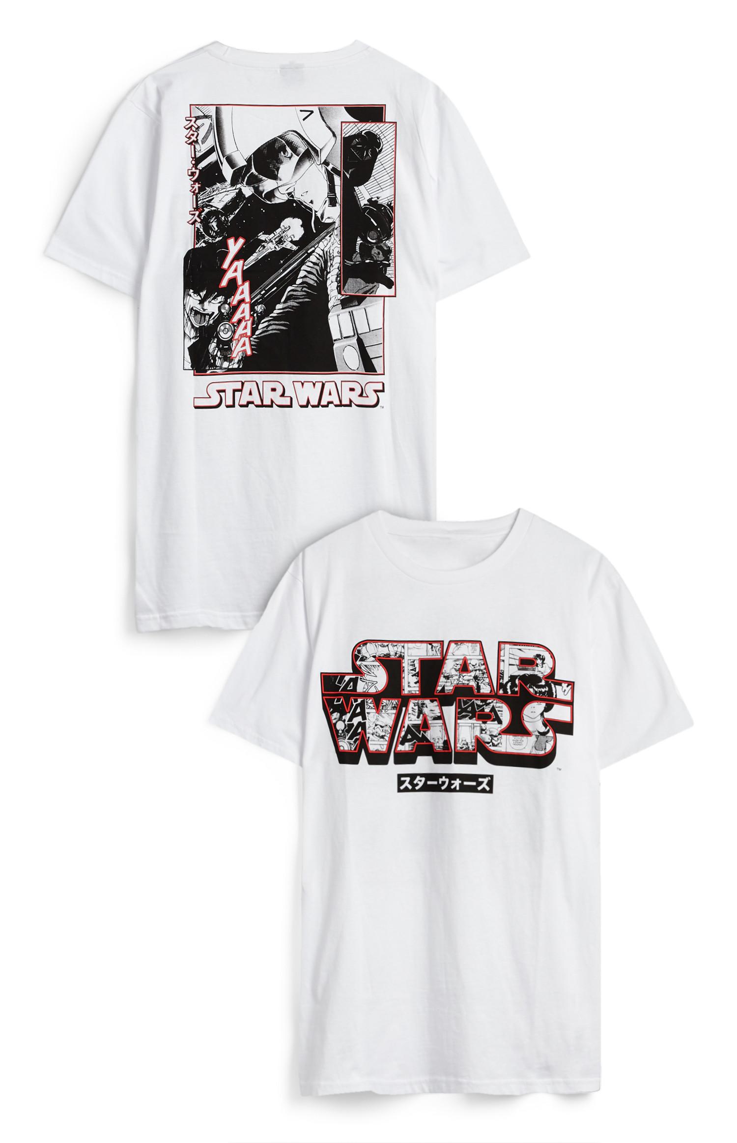 T-shirt fotografia elenco The Rise Of Skywalker Star Wars branco