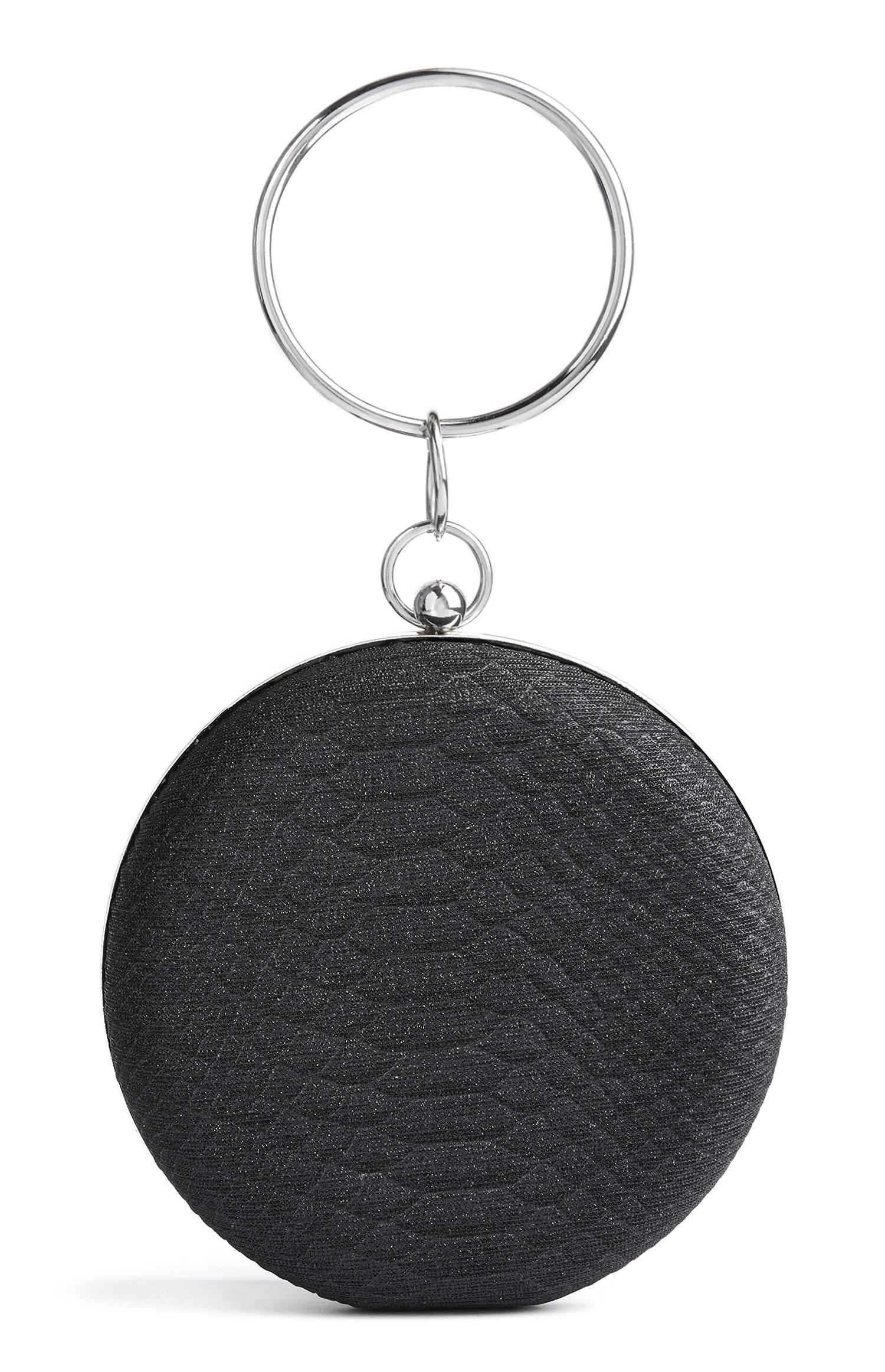 Mala clutch circular preto