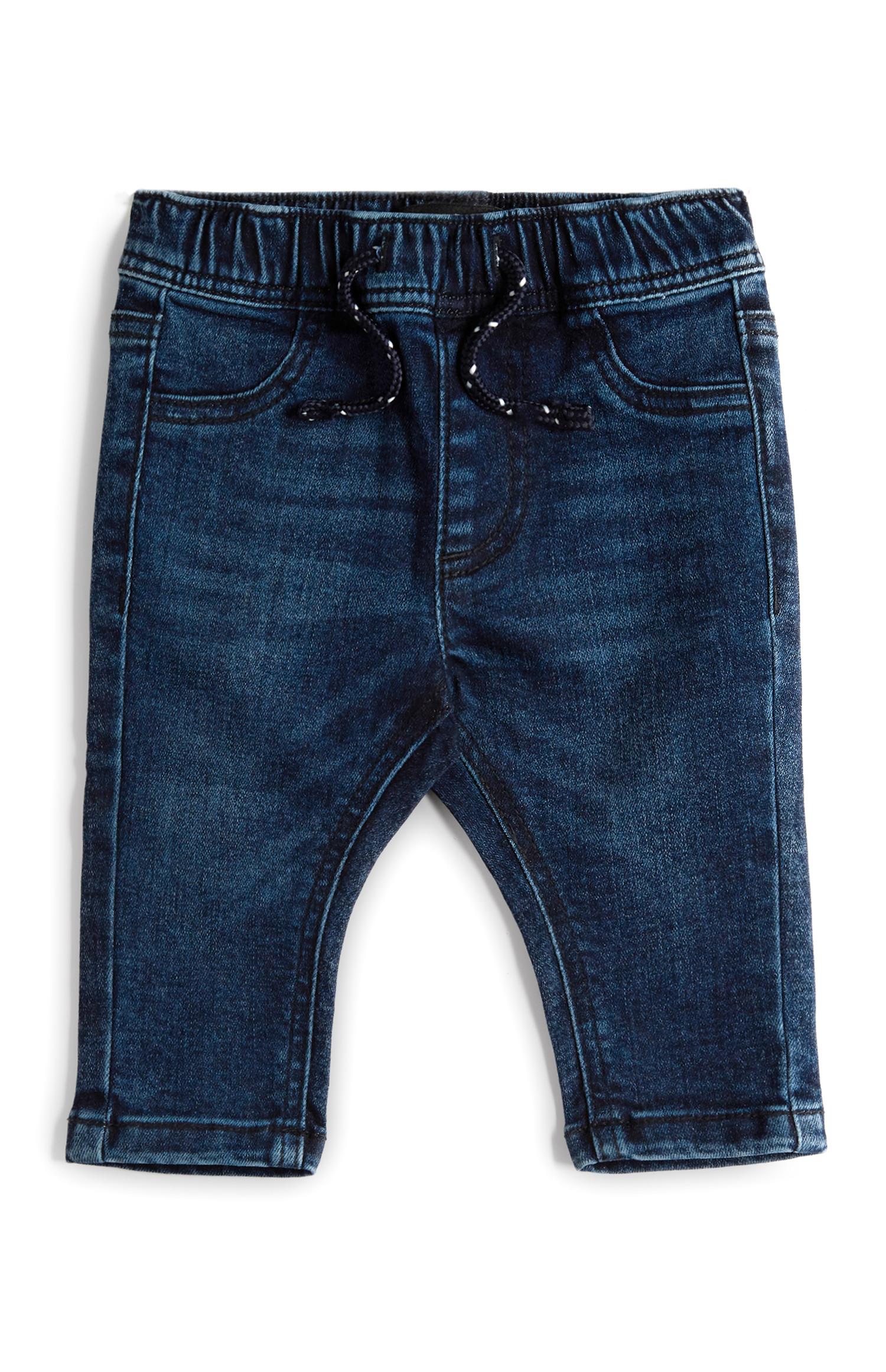 Temno modre kavbojke z elastičnim pasom za dojenčke