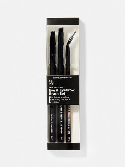 Ps Pro Face Precision Eye And Eyebrow 3 Piece Brush Set