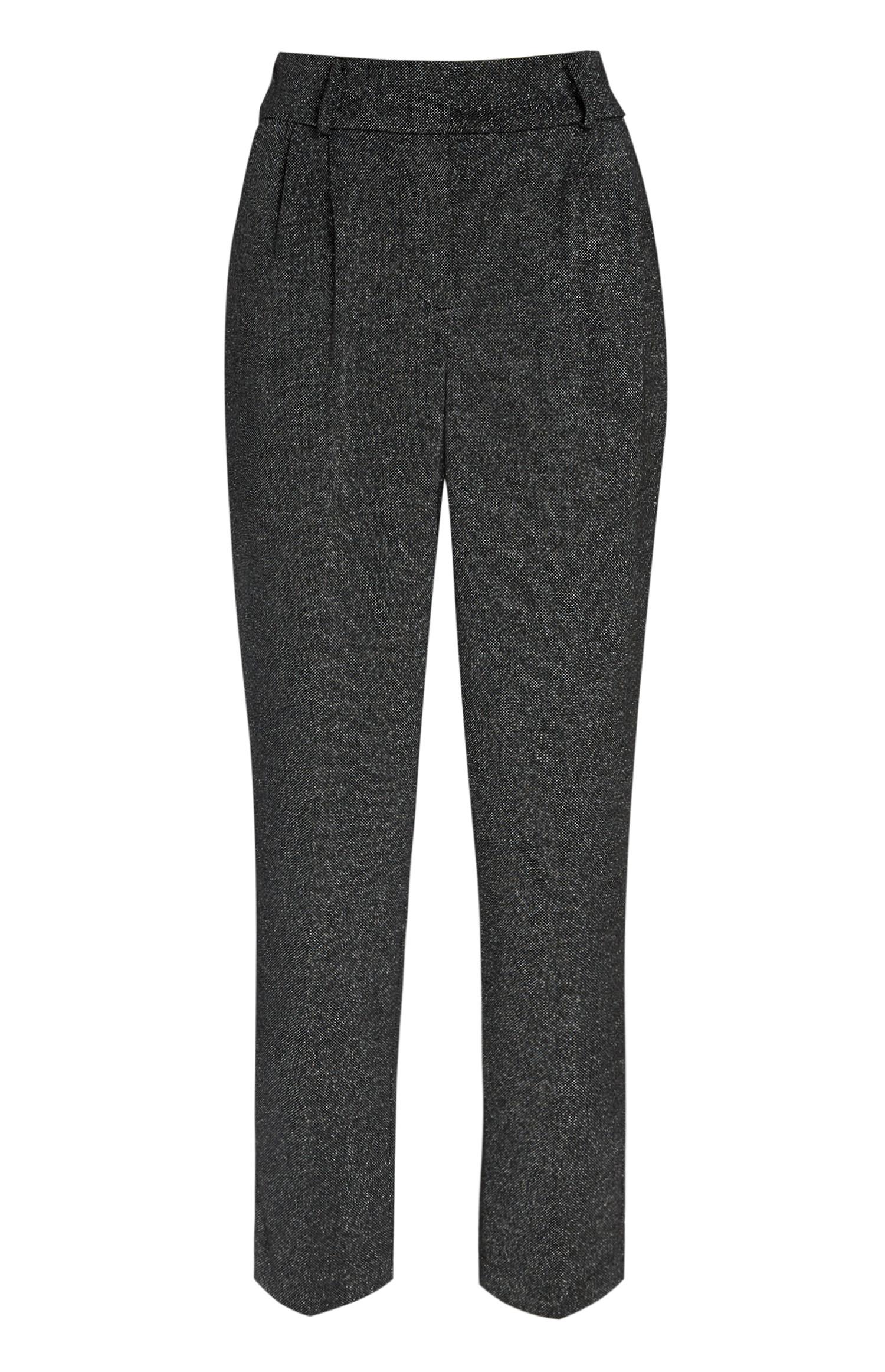 Calças corte elegante brilhos preto