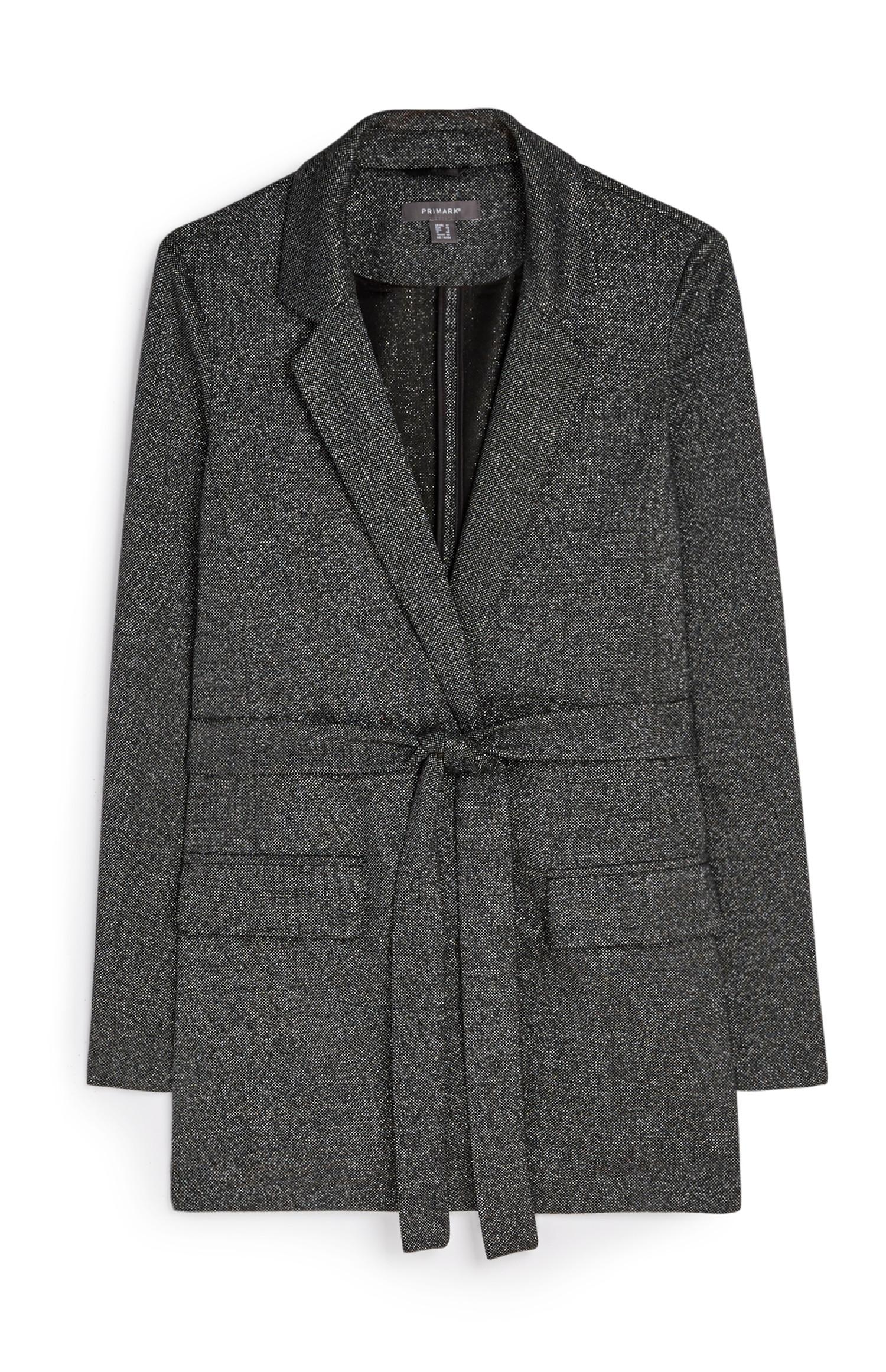 Blazer cinto brilhos preto