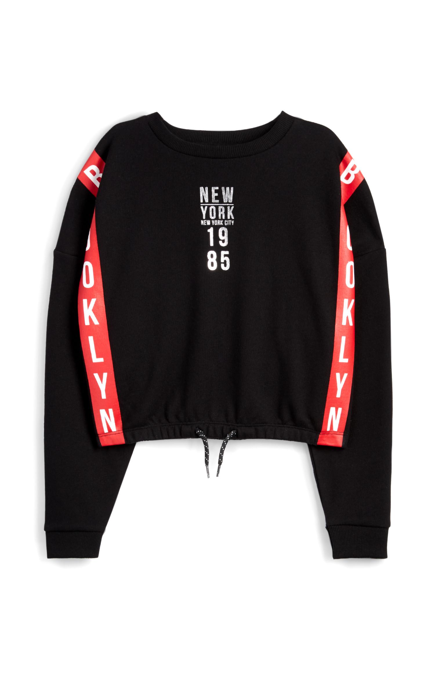 Sudadera corta negra «New York» para niño mayor