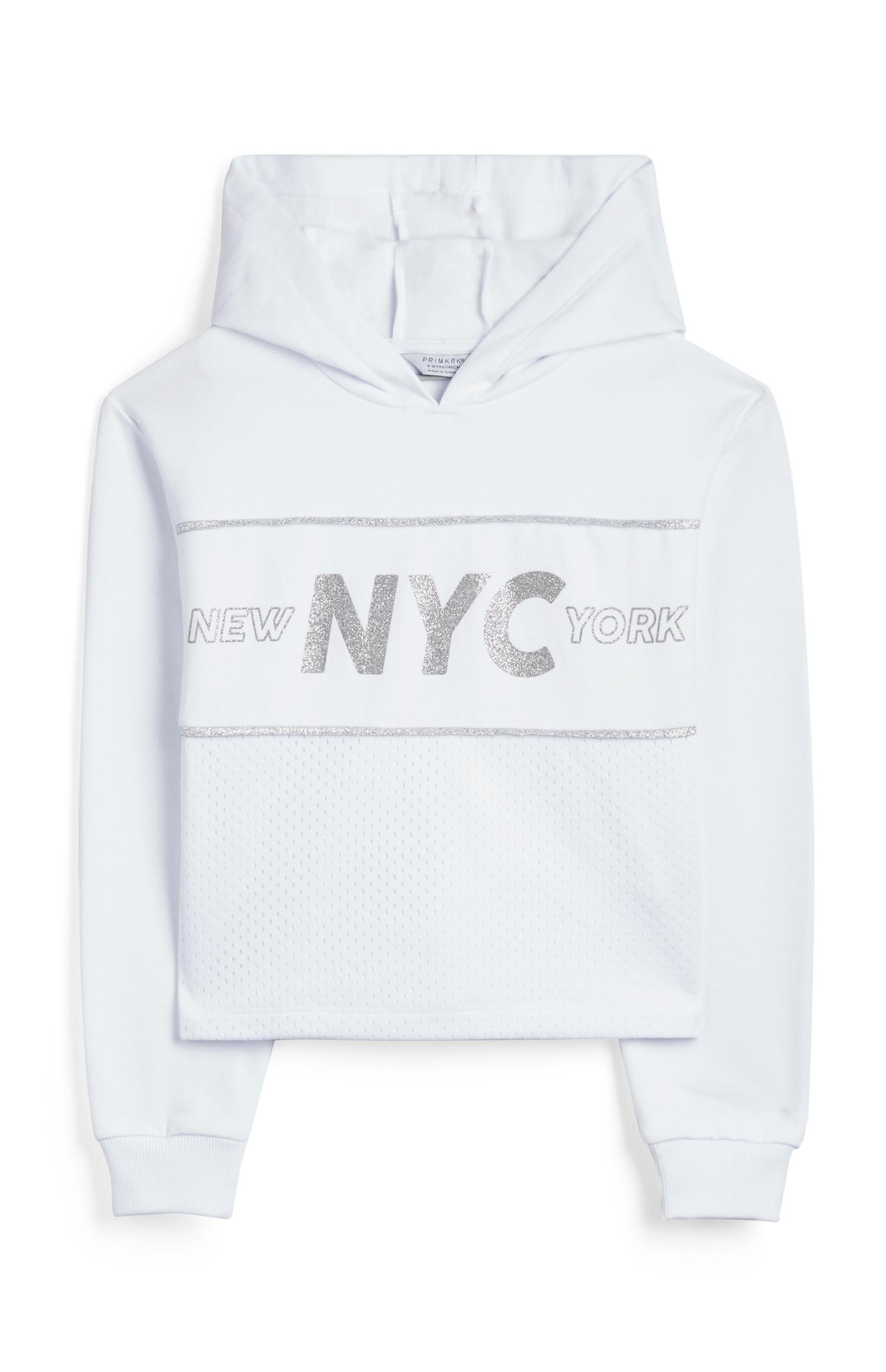 Sudadera blanca de malla «NYC» para niña mayor