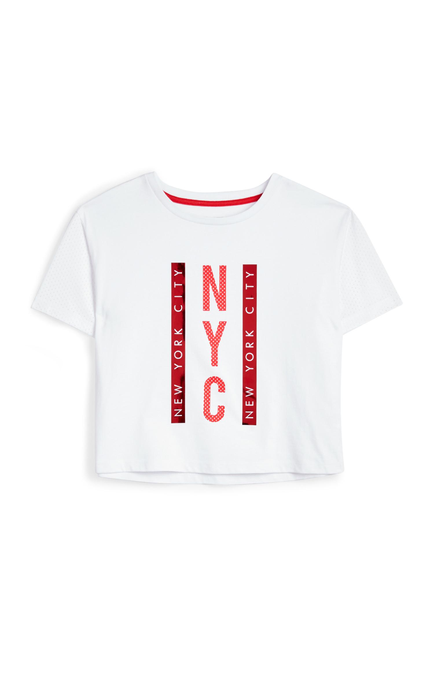 Camiseta blanca «NYC» para niña mayor