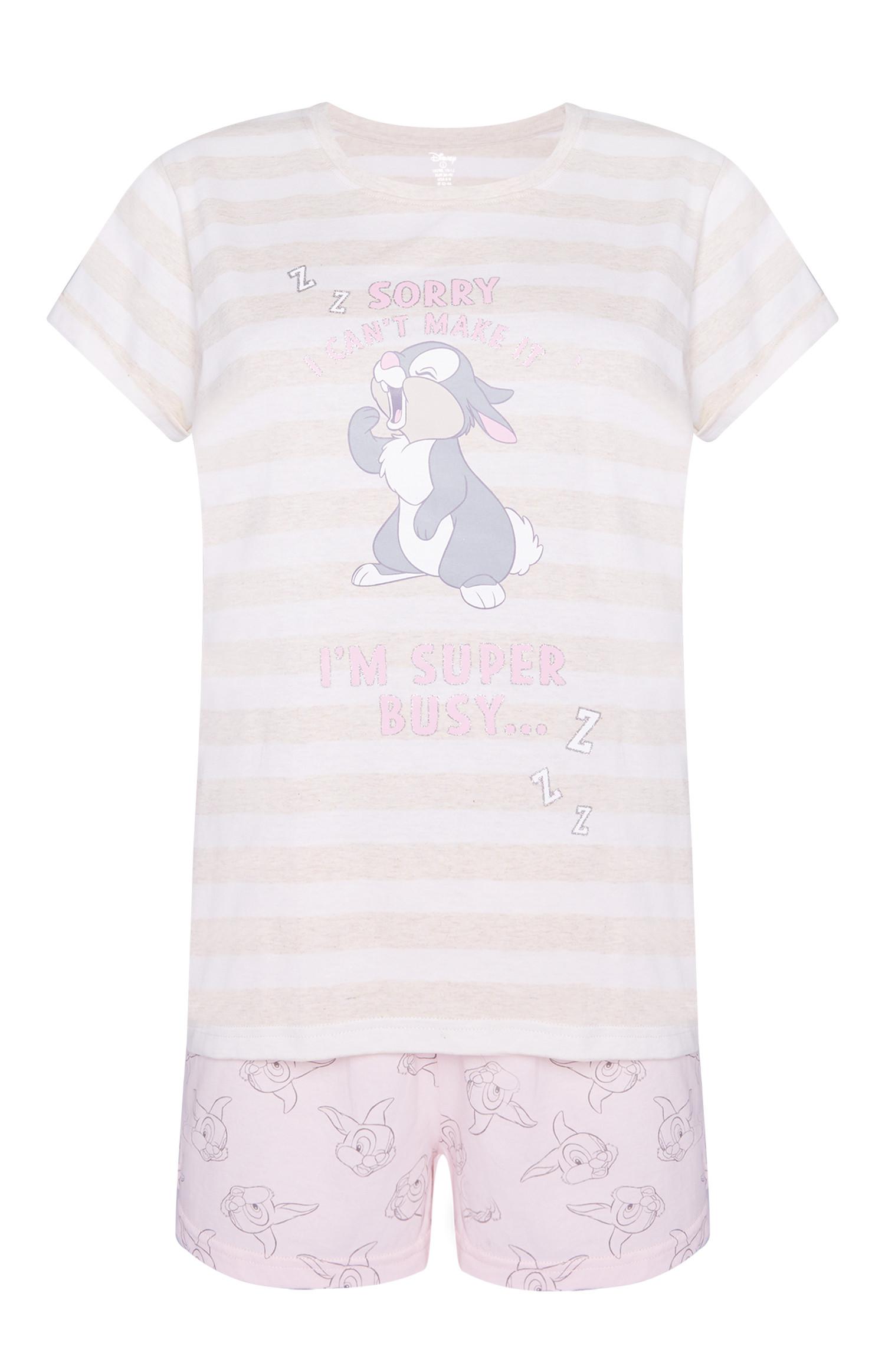 Short et haut de pyjama Panpan rose poudré