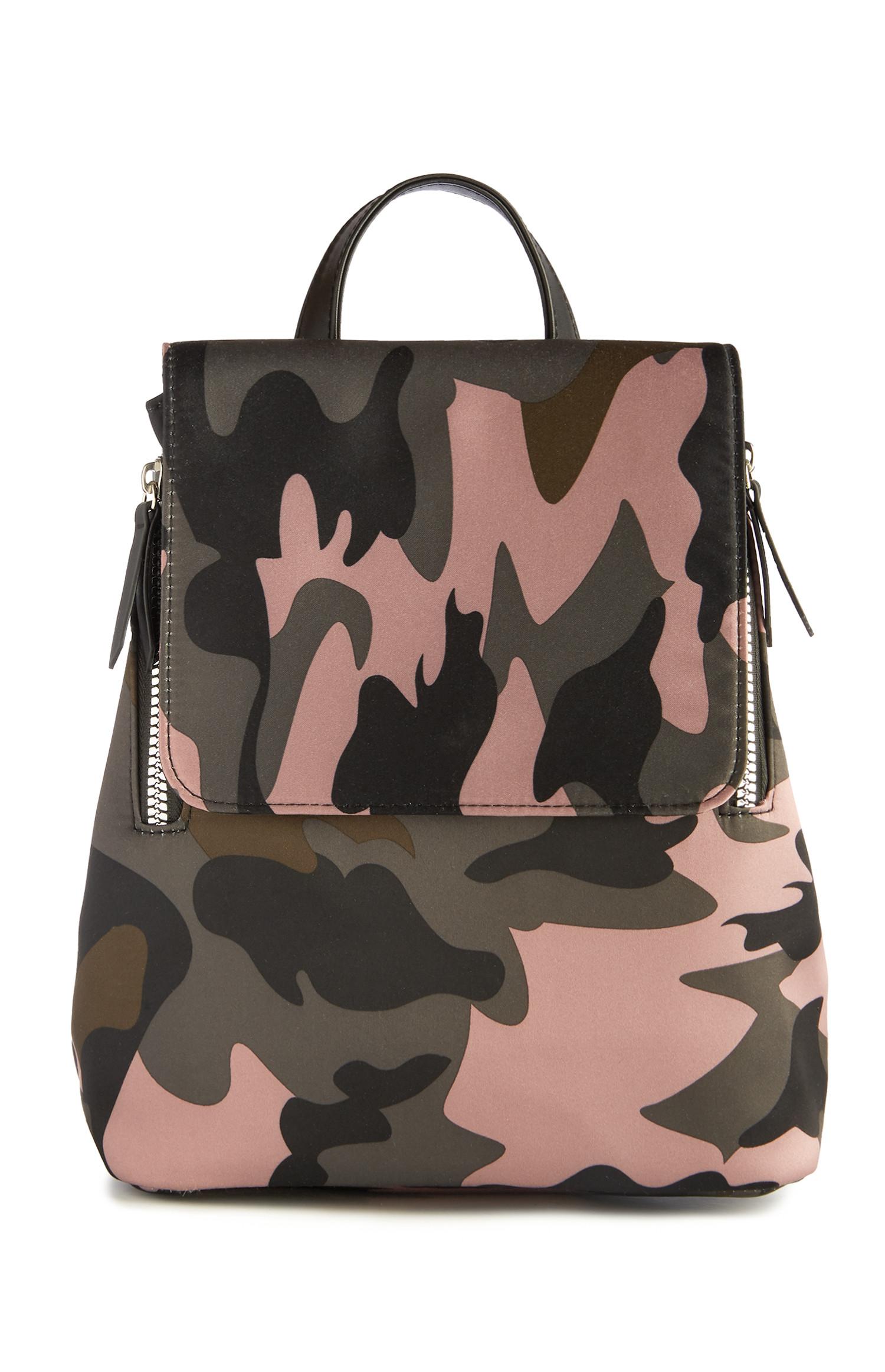 Mochila estampado camuflado cor-de-rosa