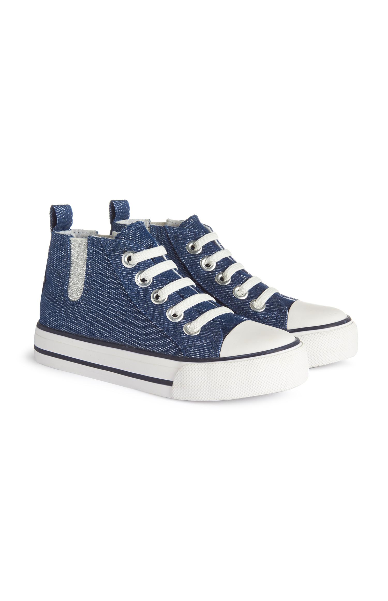 Trainer blu navy con glitter da bambina