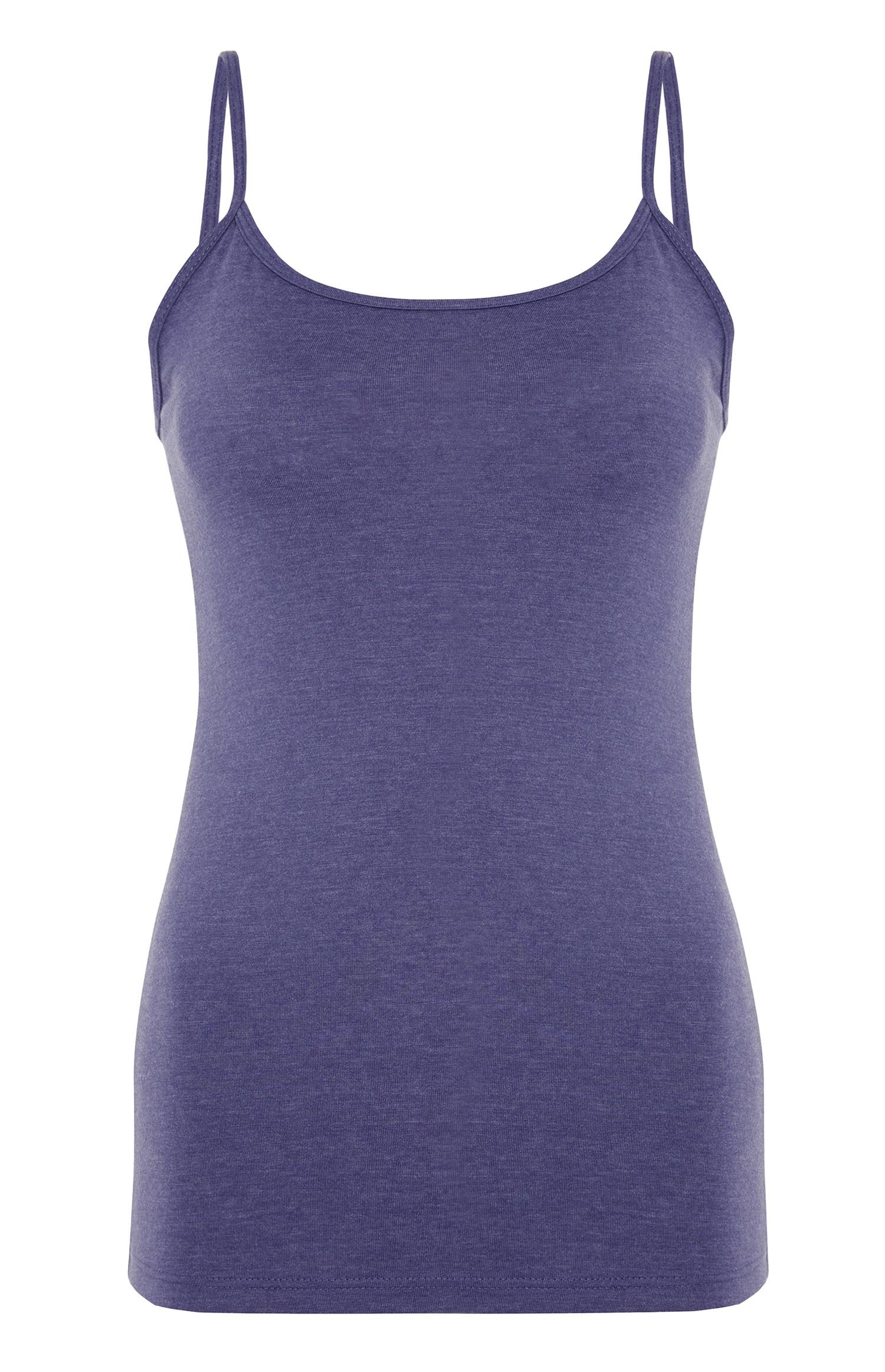 Top alças elastano marmoreado roxo