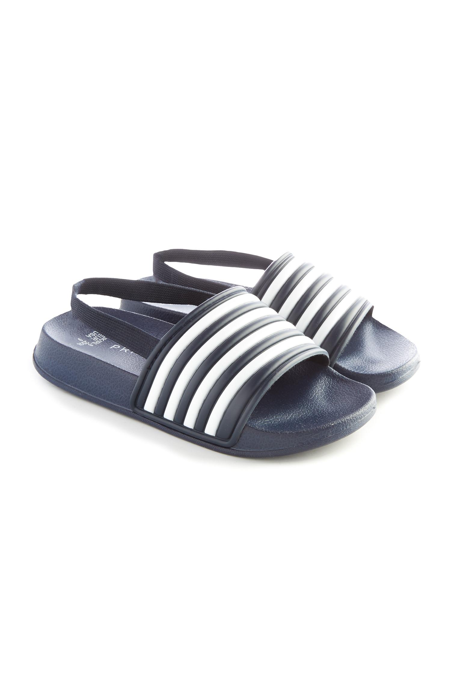 Ciabatte blu navy a righe da bambino