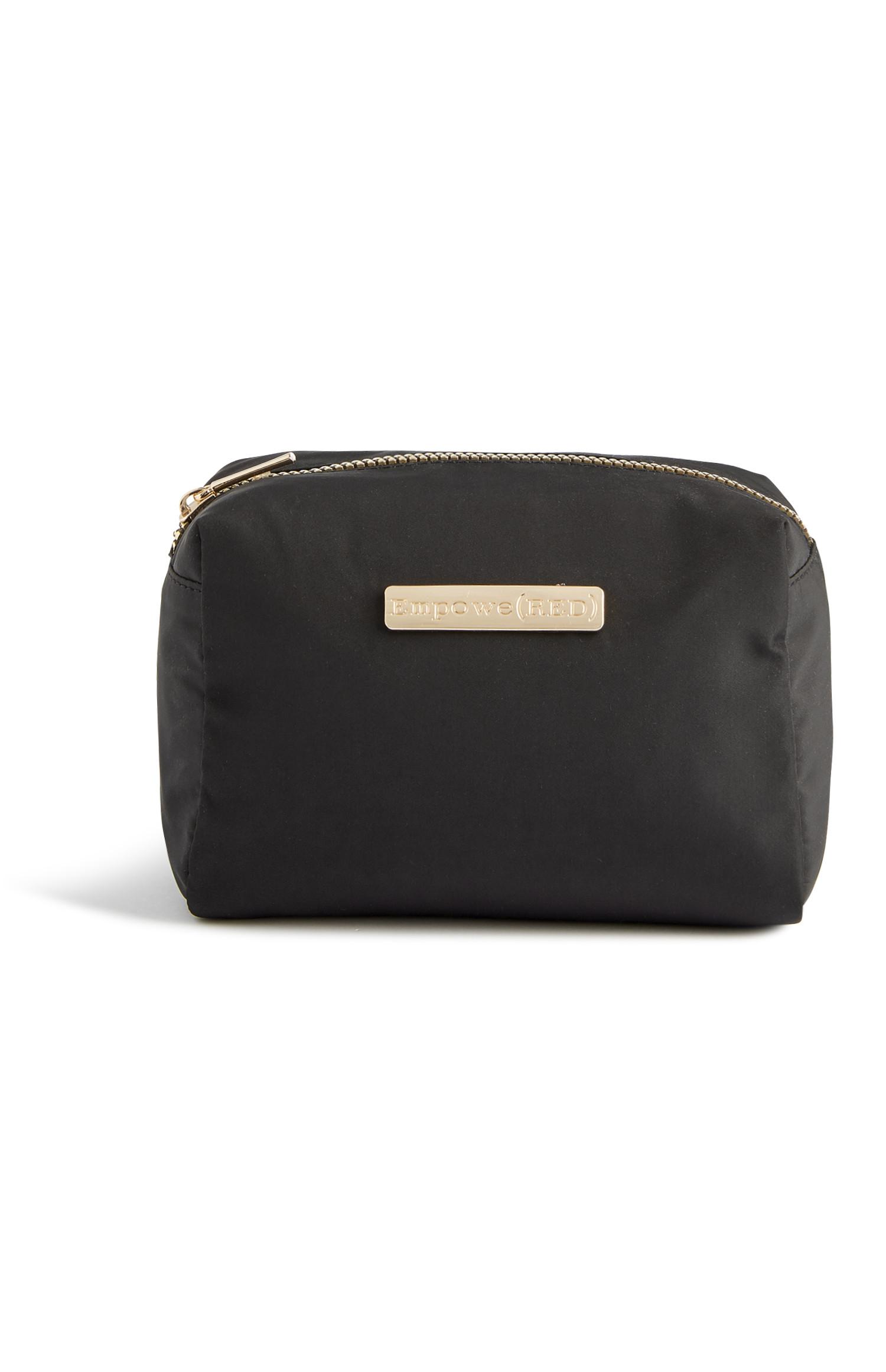 Bolsa de maquillaje de nailon negro