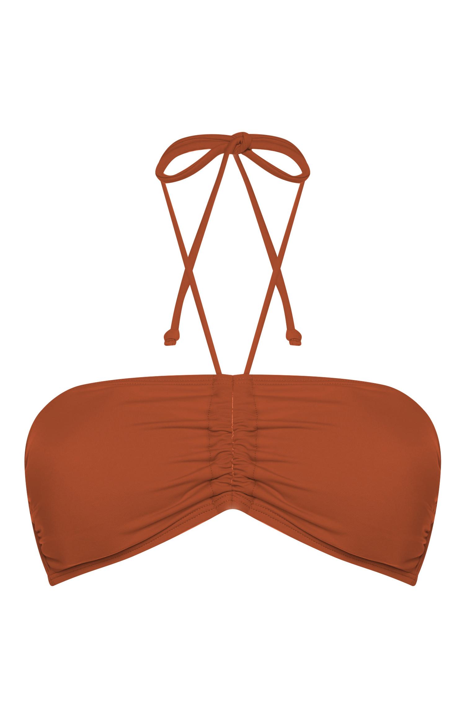 Haut de bikini bandeau terracotta à coordonner