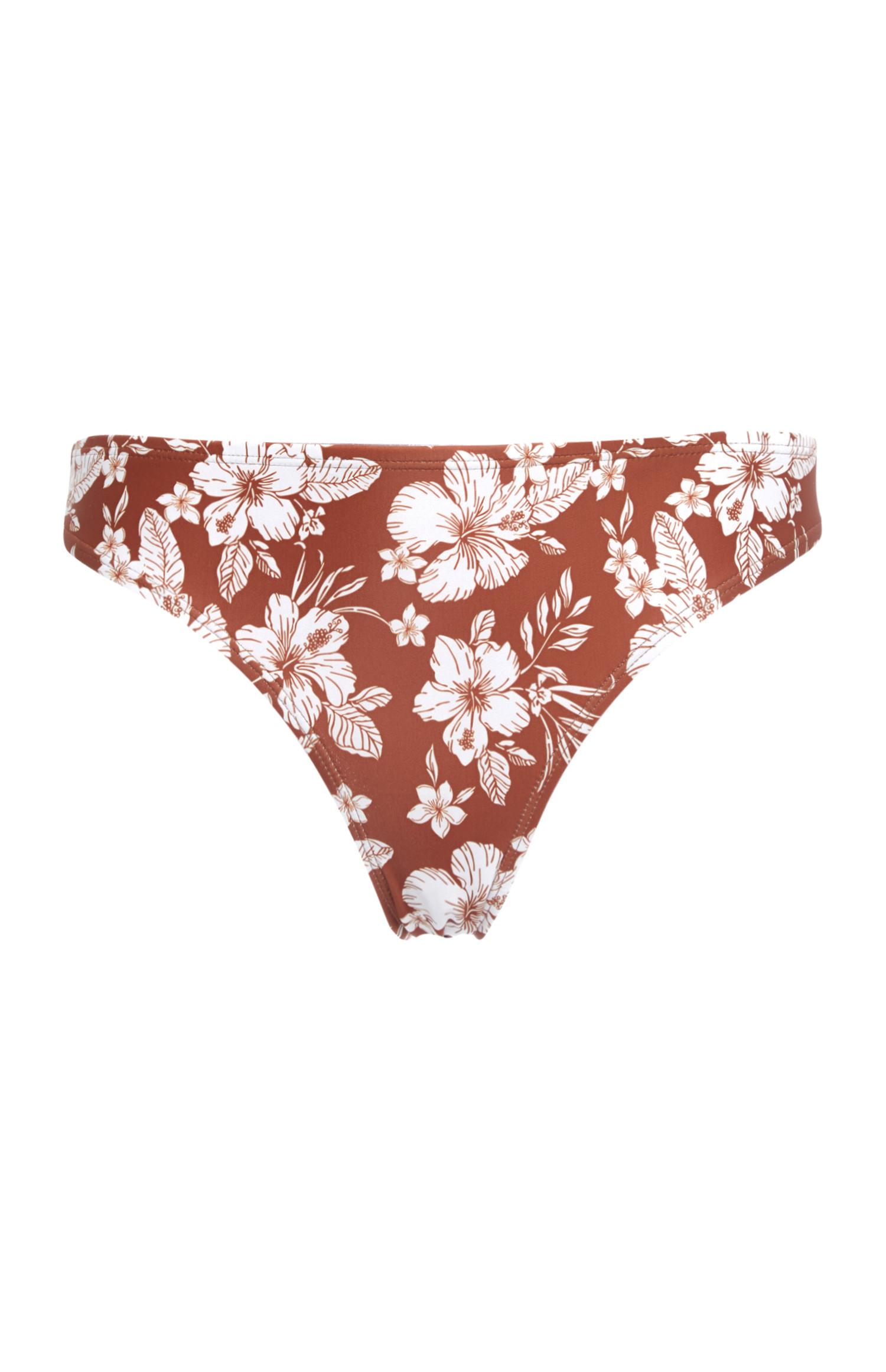 Bas de bikini terracotta à fleurs à coordonner