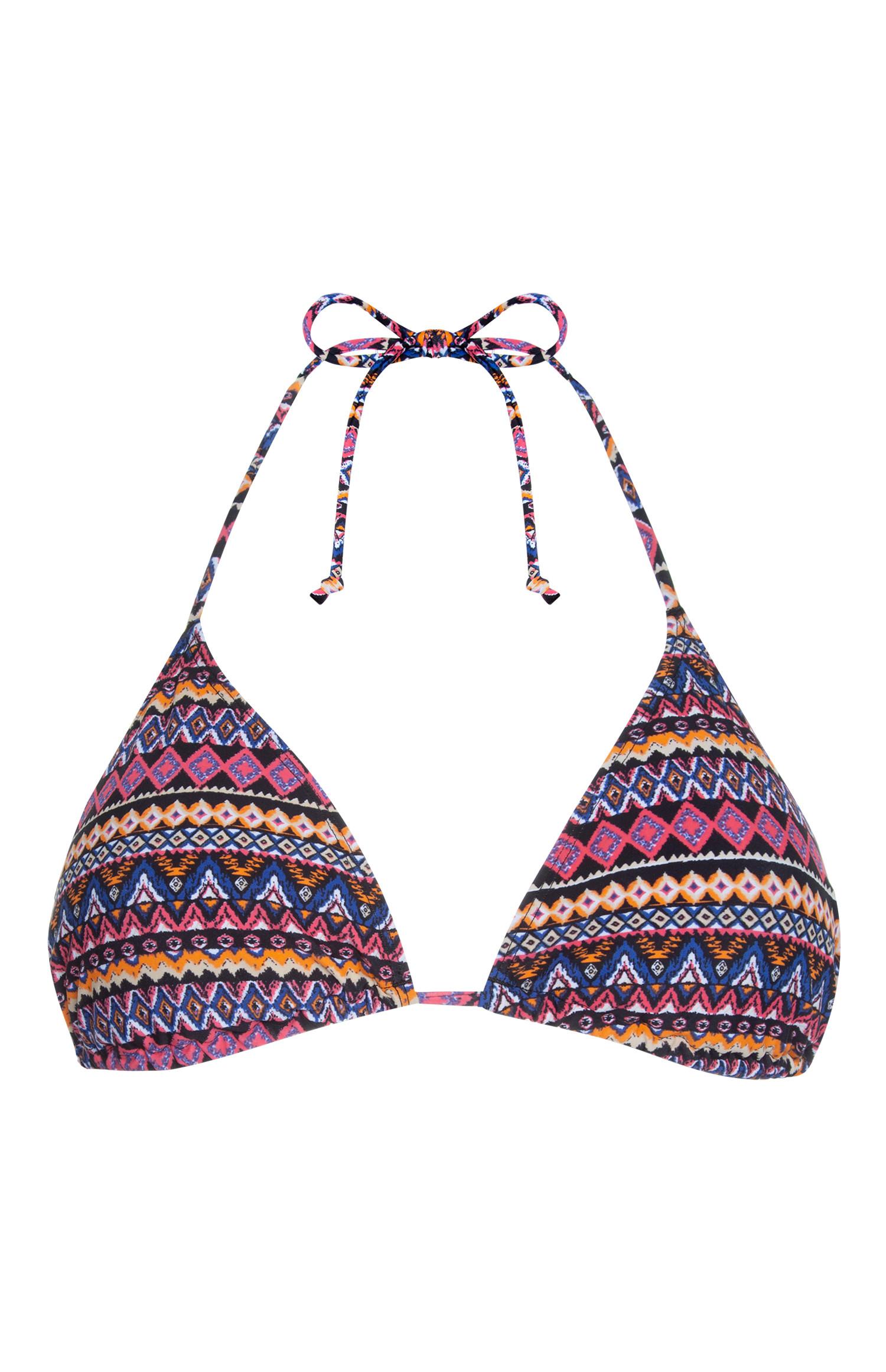 Haut de bikini triangle violet à motif aztèque